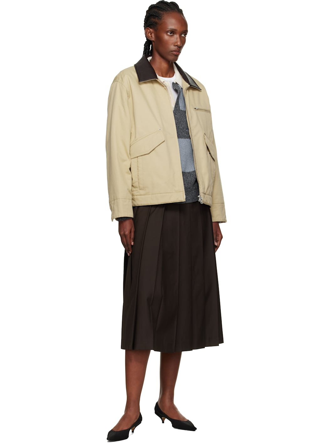 Beige Vintage Padded Work Jacket - 4