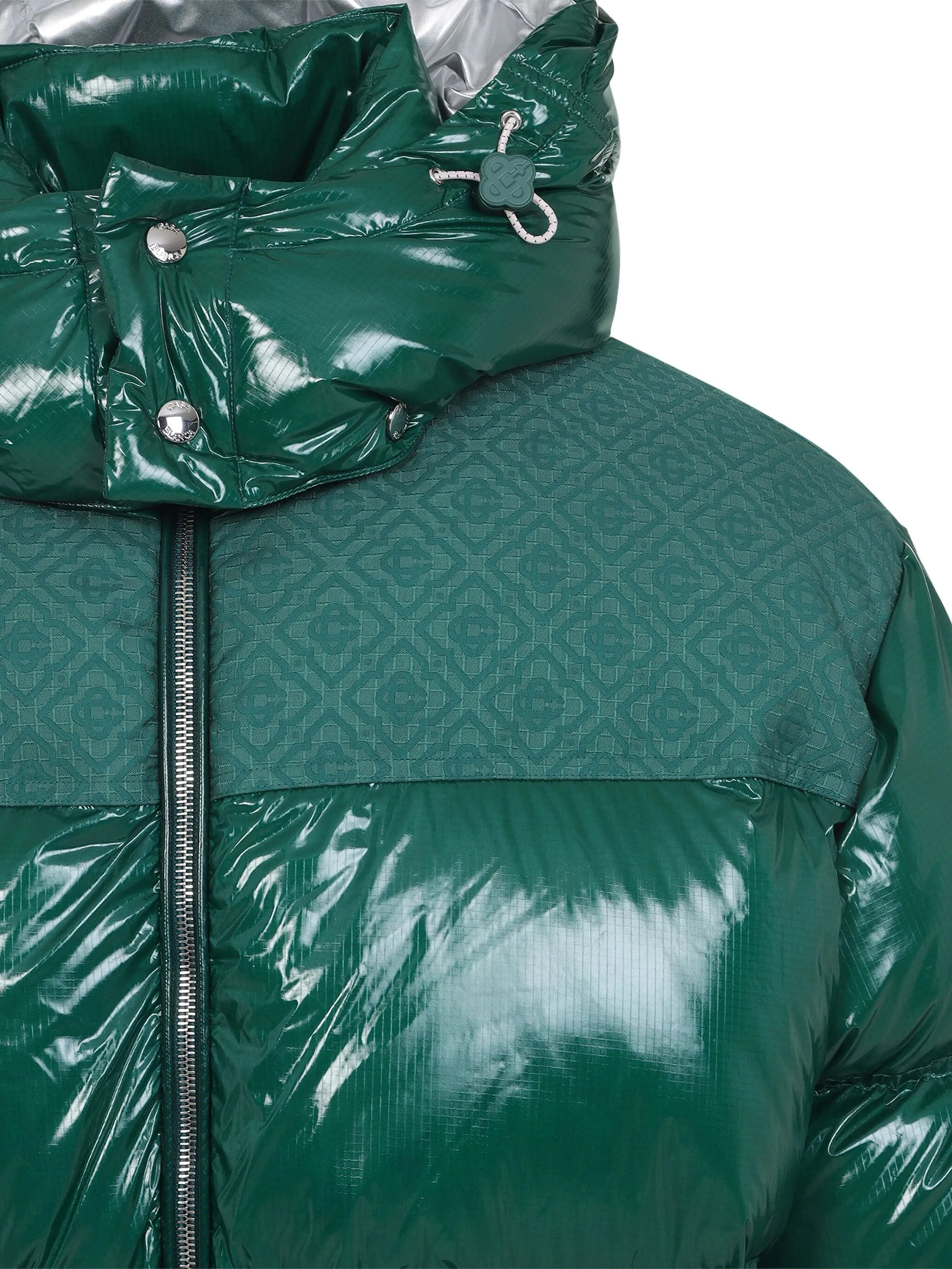 Casablanca High-shine Patterned-panel Puffer Jacket - 4