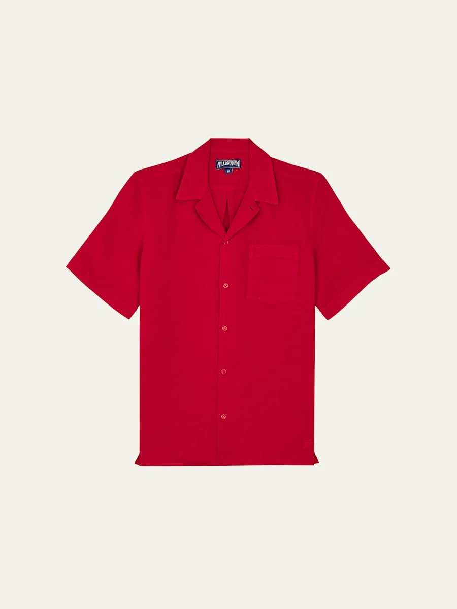 Men's Garment-Dyed Linen Camp Shirt - 1