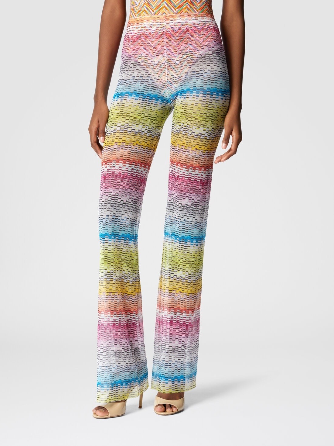 Straight trousers in printed tulle - 4