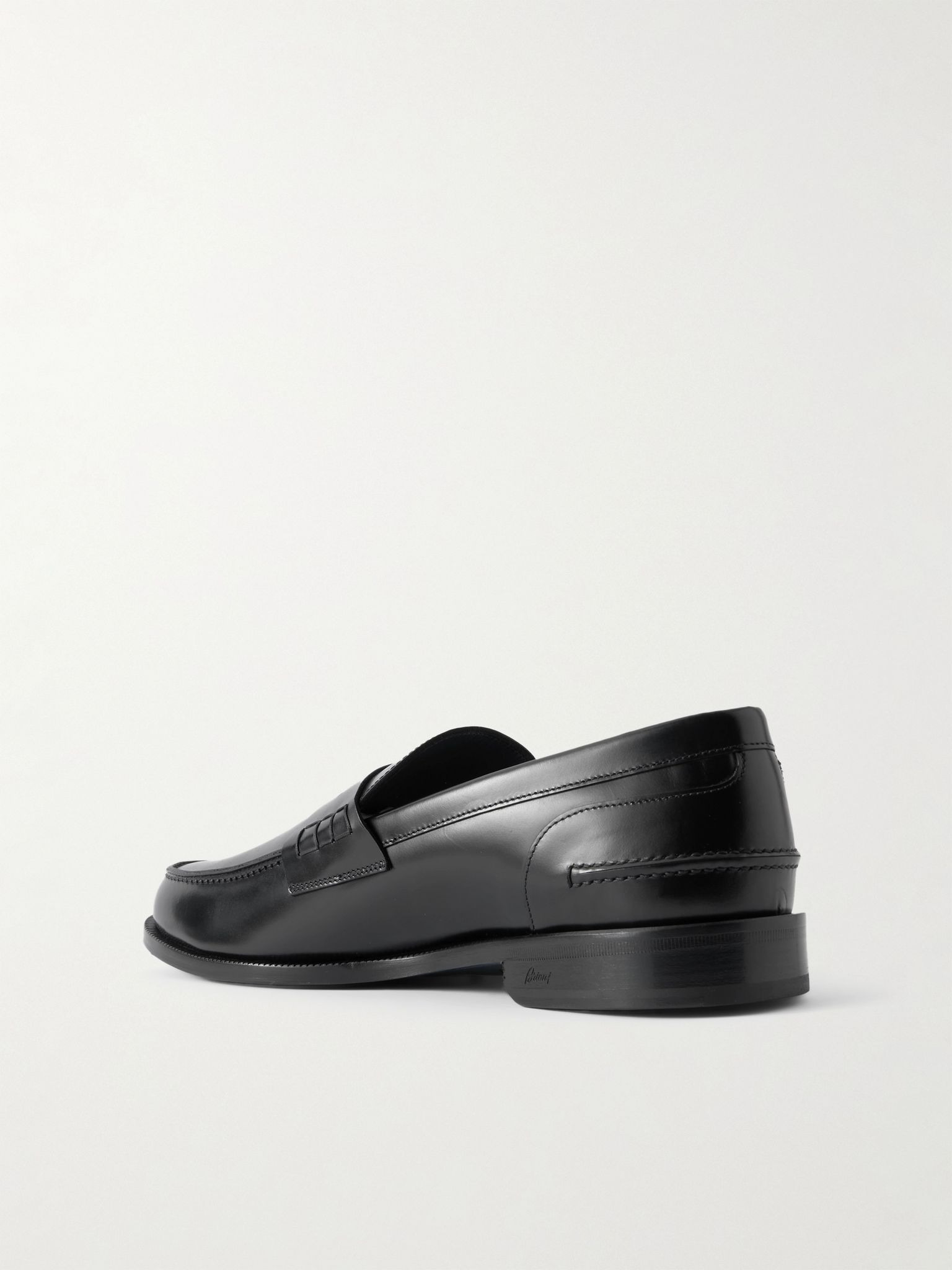 Leather Penny Loafers Black - 4
