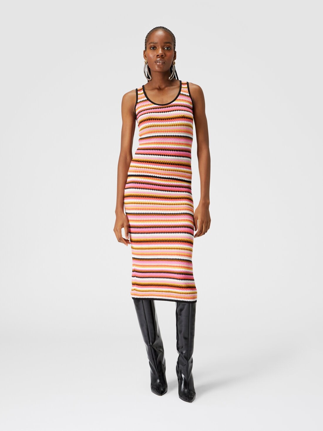 Striped cotton and viscose tank top - 2