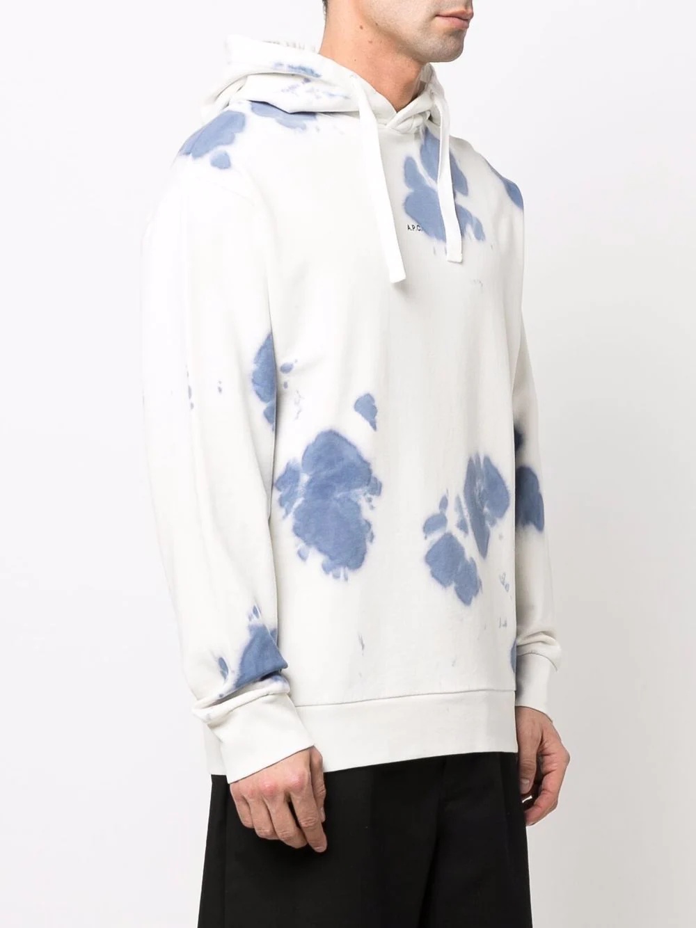 tie-dye print cotton hoodie - 3