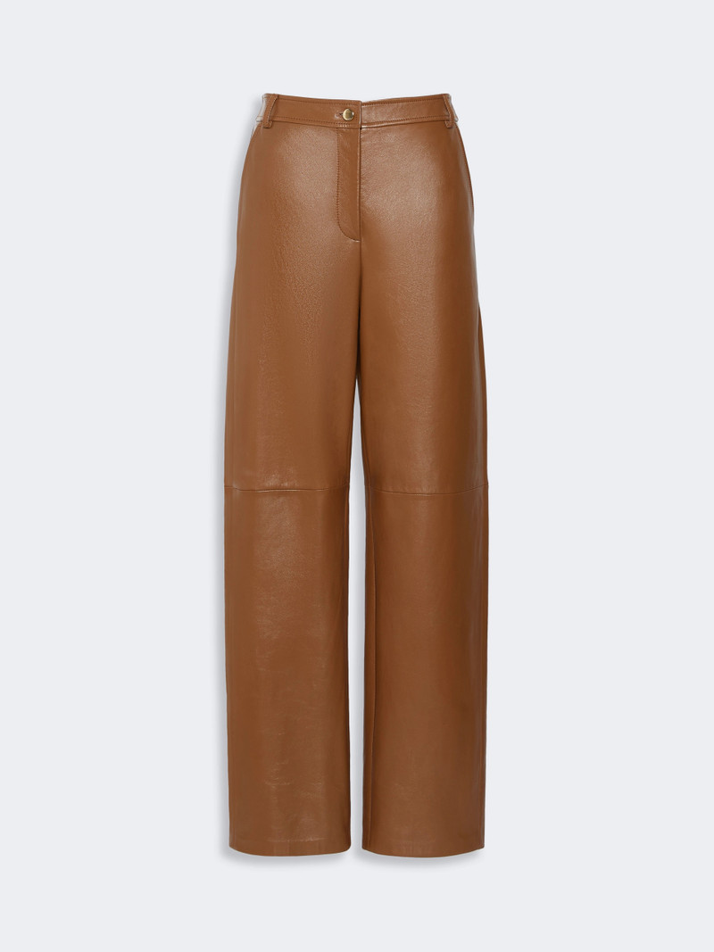 LEGNO Nappa leather barrel-leg trousers - CARAMEL 1