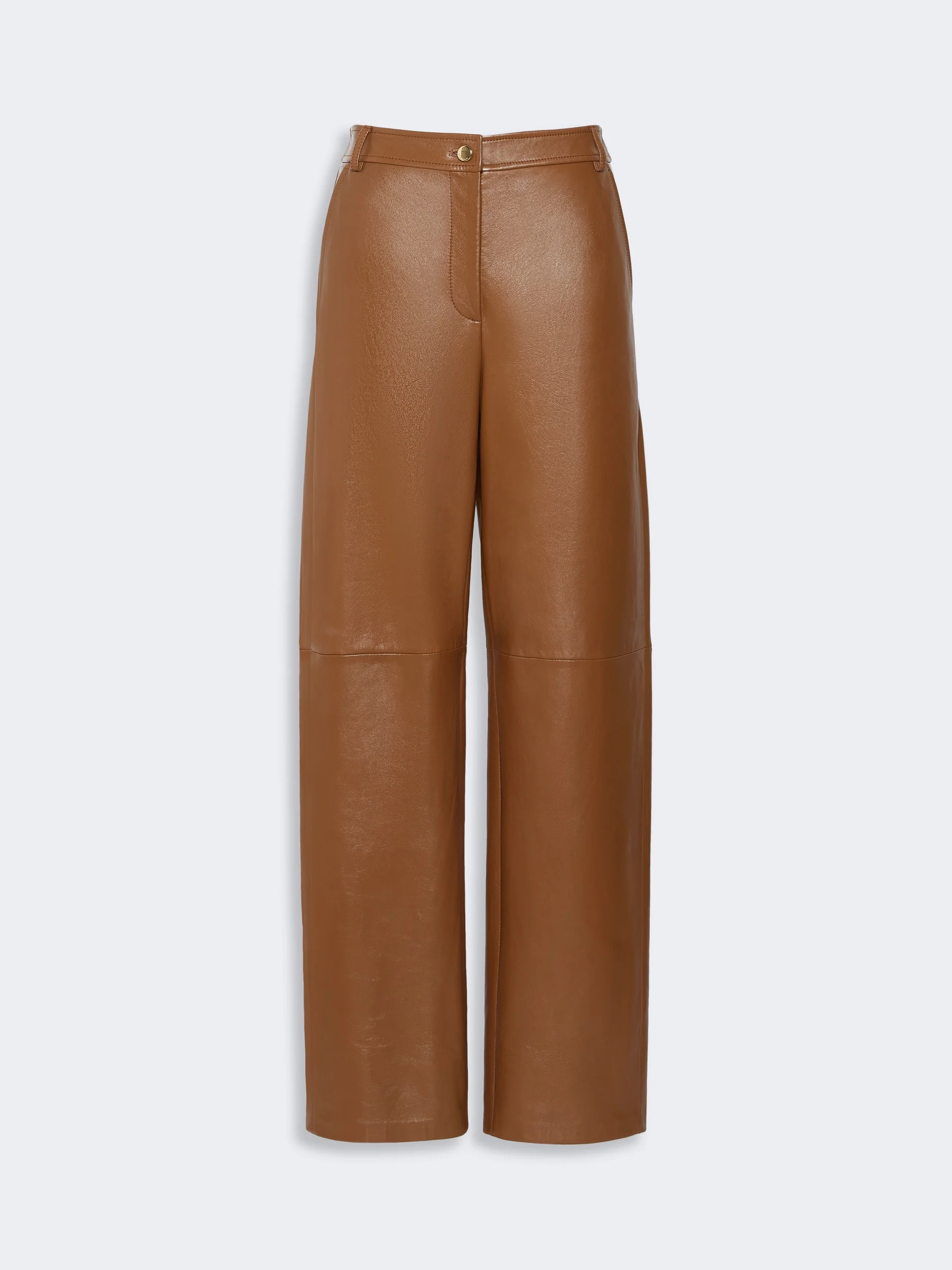 LEGNO Nappa leather barrel-leg trousers - CARAMEL - 1