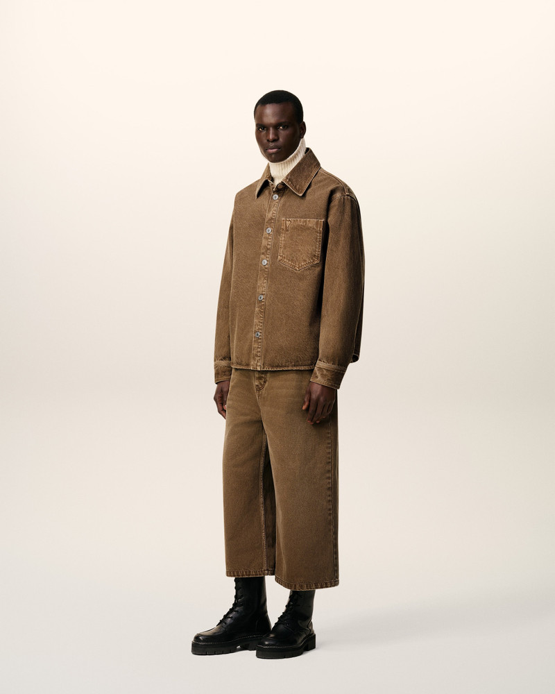 BROWN COTTON AMI DE COEUR OVERSHIRT 6