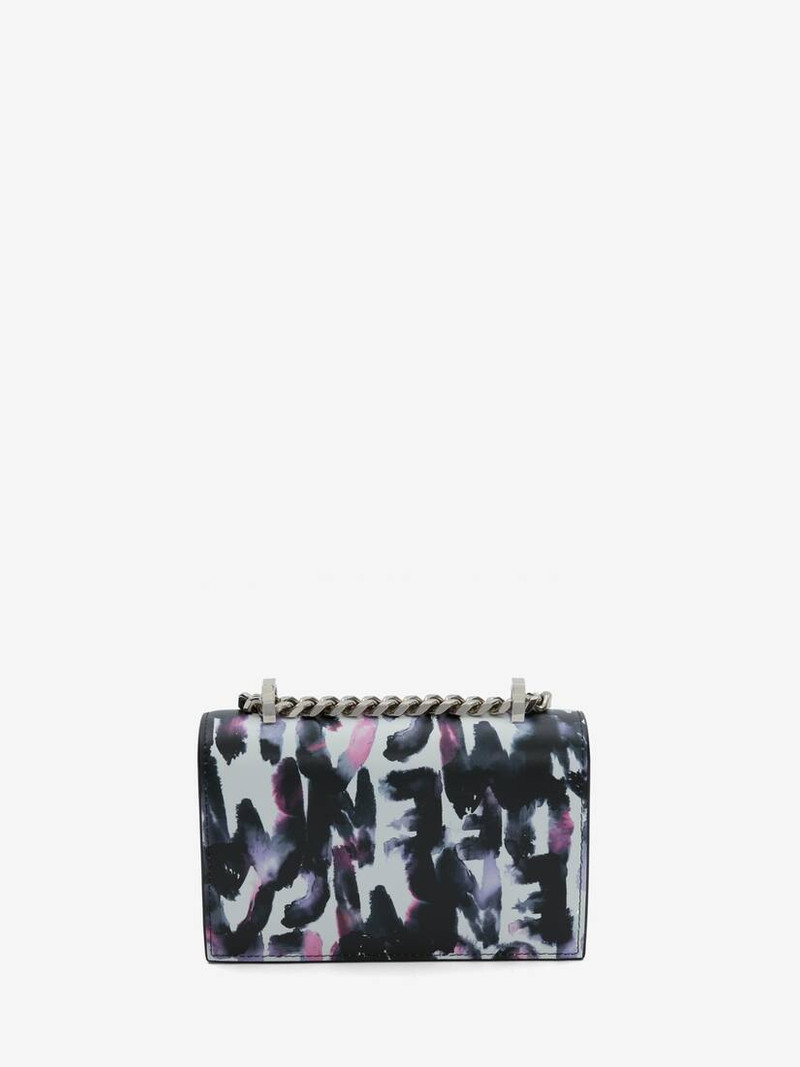 Women's Watercolour Graffiti Mini Jewelled Satchel in Multicolor 3
