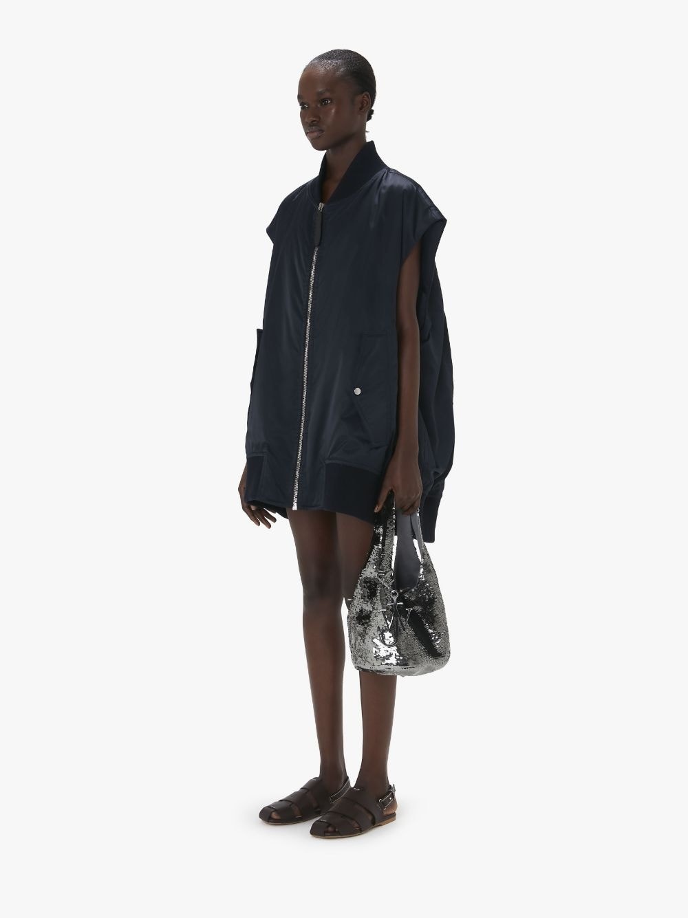 SLEEVELESS BOMBER JACKET - 4