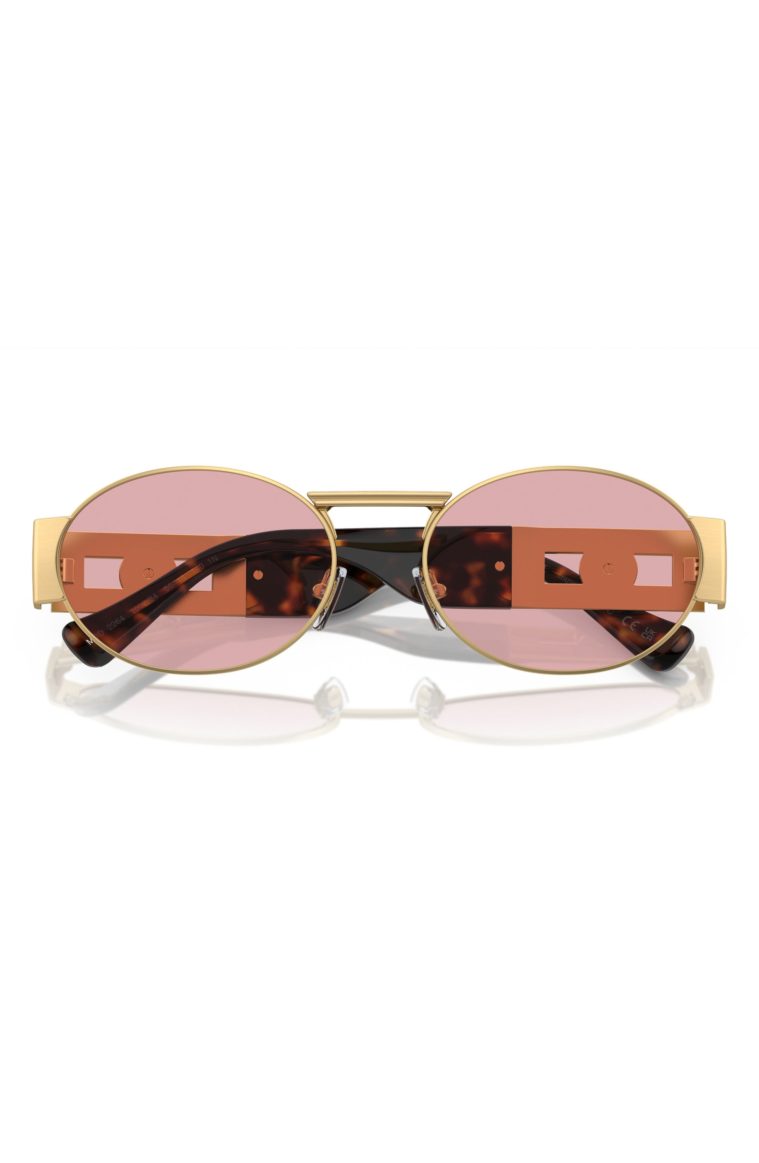 Versace 56mm Oval Sunglasses in Matte Gold at Nordstrom - 3