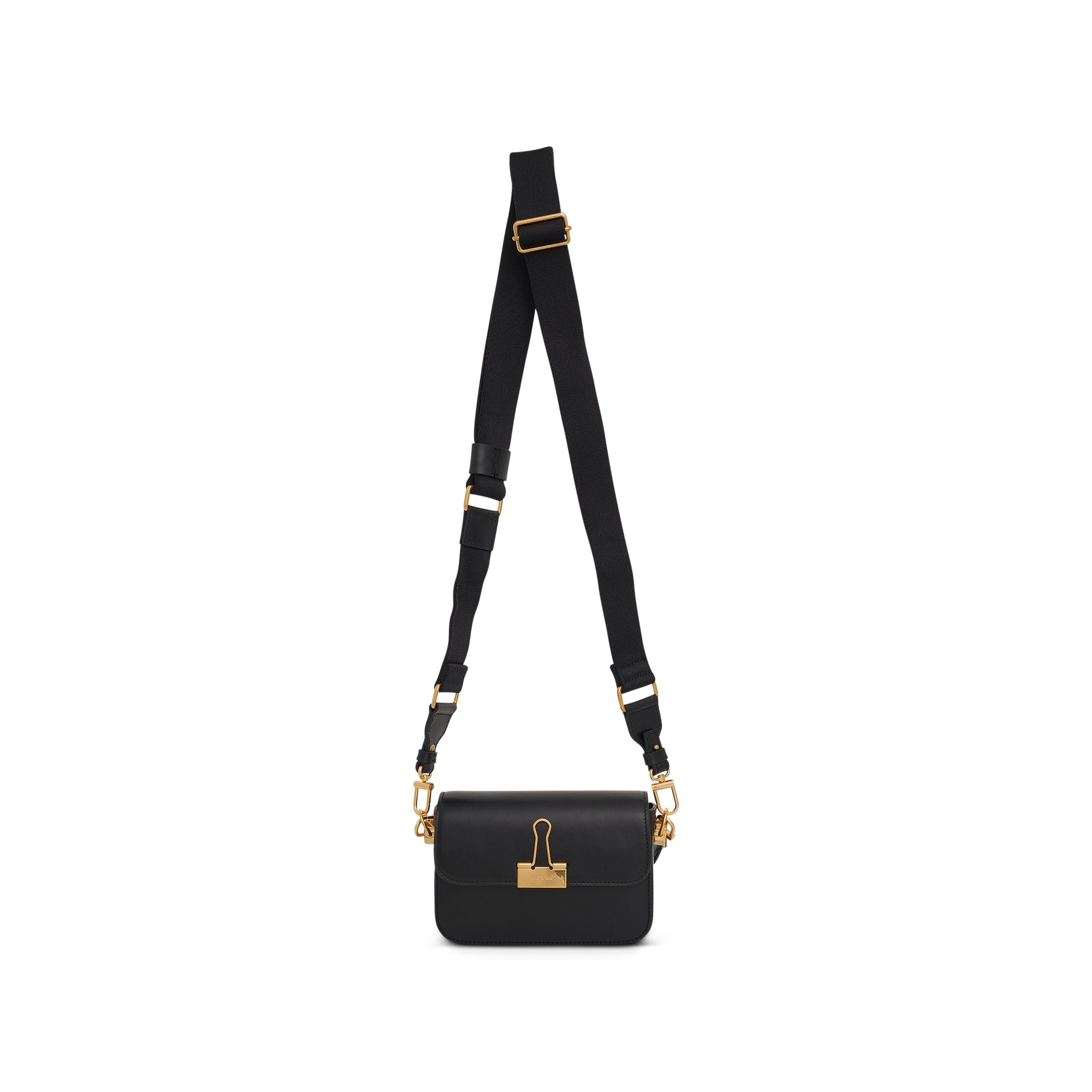 Plain Binder Small Shoulder Bag in Black - 5