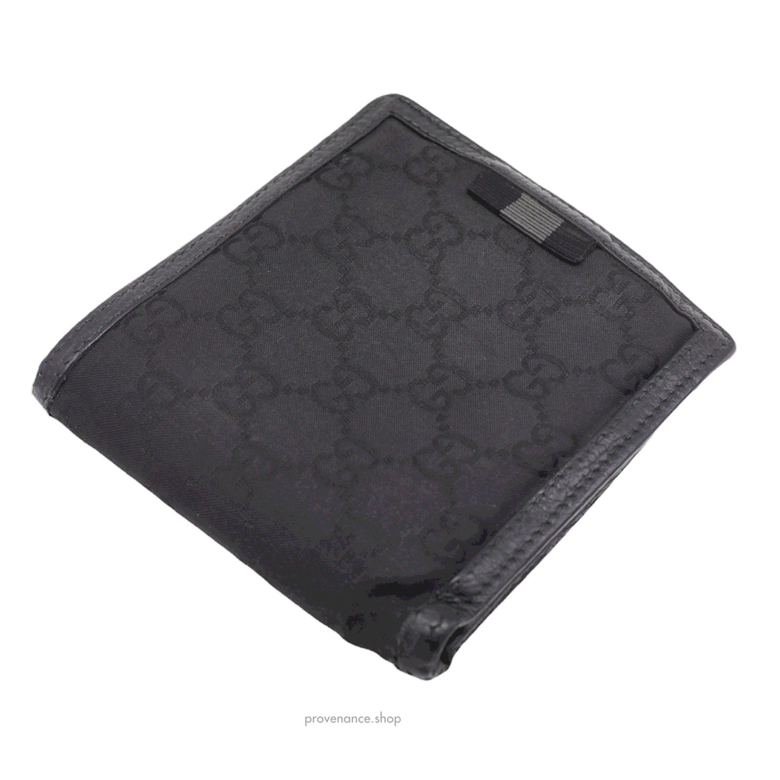 Gucci Bifold Wallet - Black GG Canvas with Leather Trim - 3