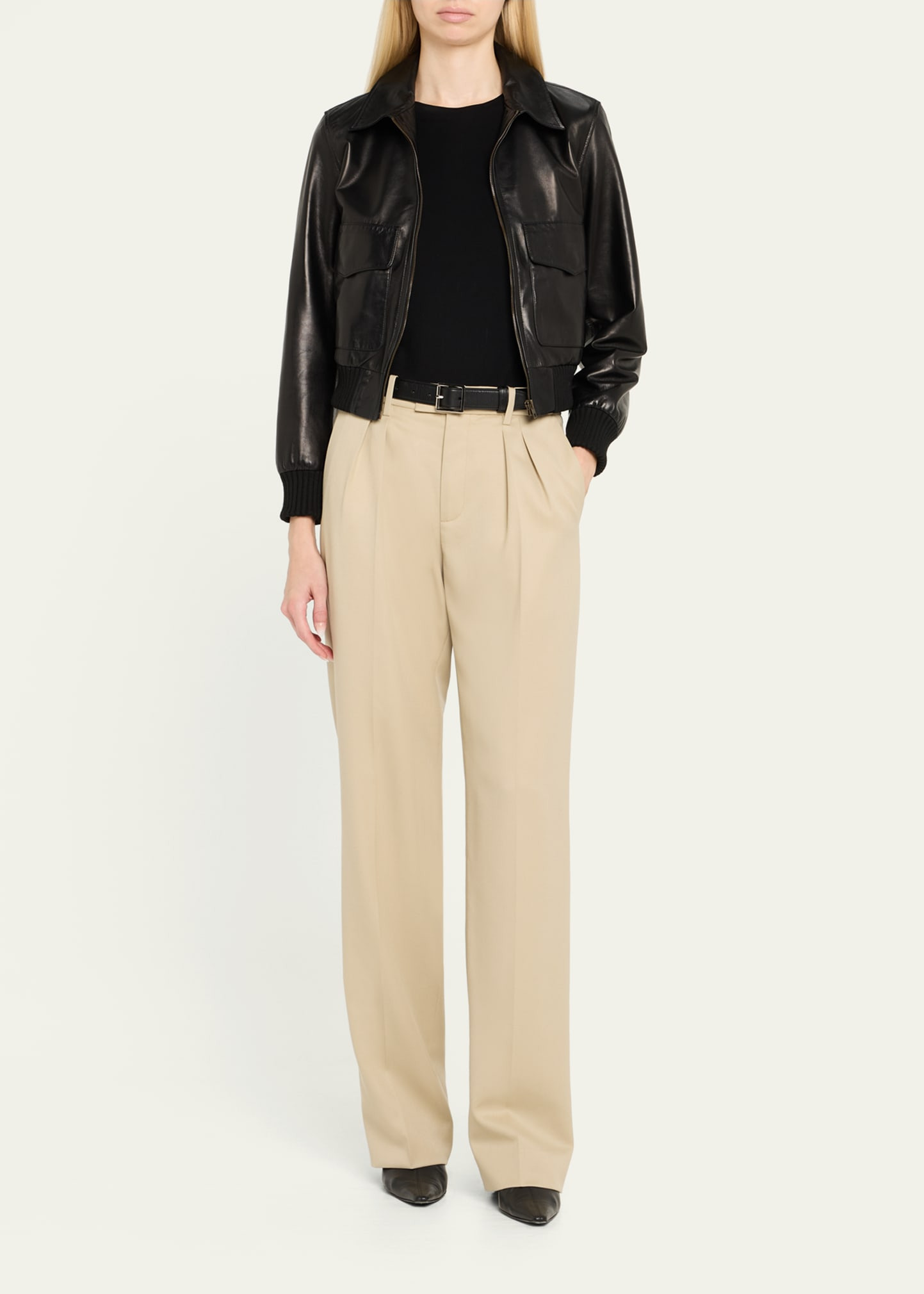 Alphonse Pleated Straight-Leg Tailoring Pants - 2