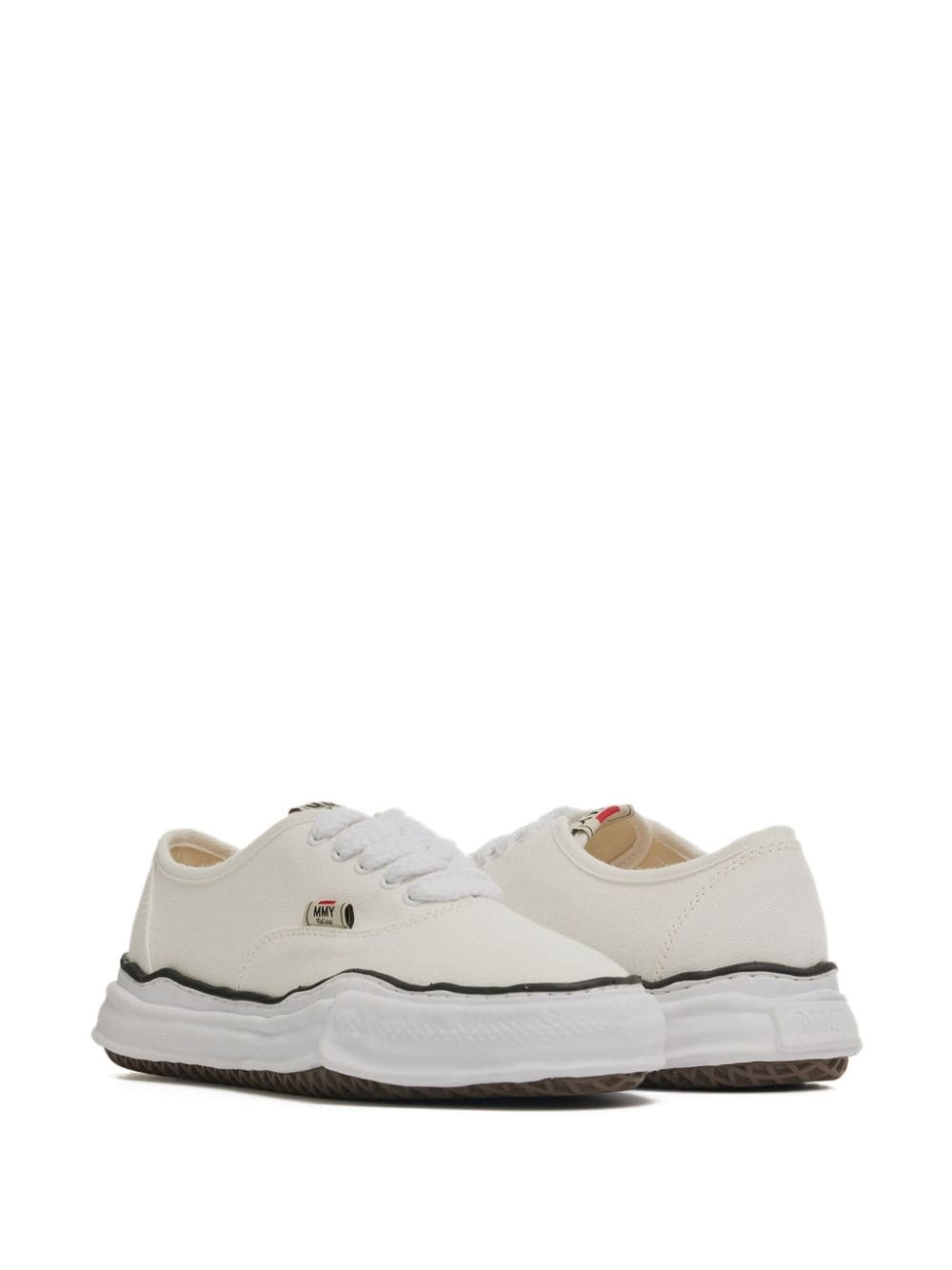logo-tag cotton sneakers - 2