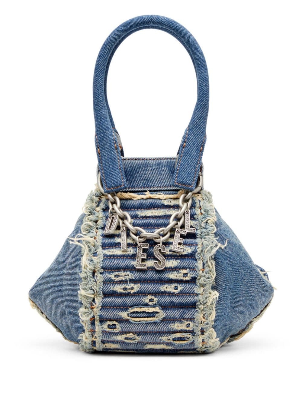 D-Vina-XS distressed denim shoulder bag - 1