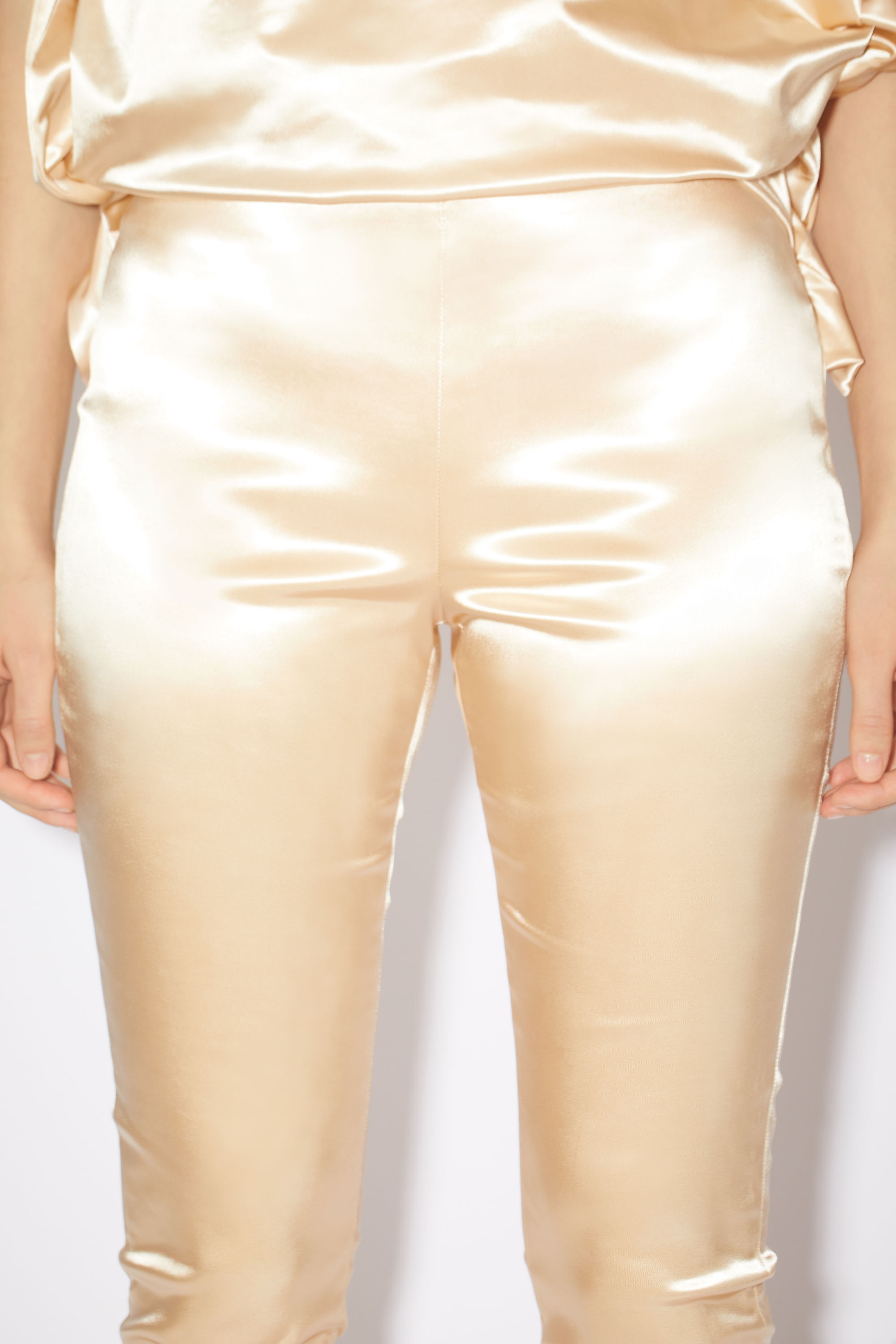 Satin trousers - Champagne beige - 5