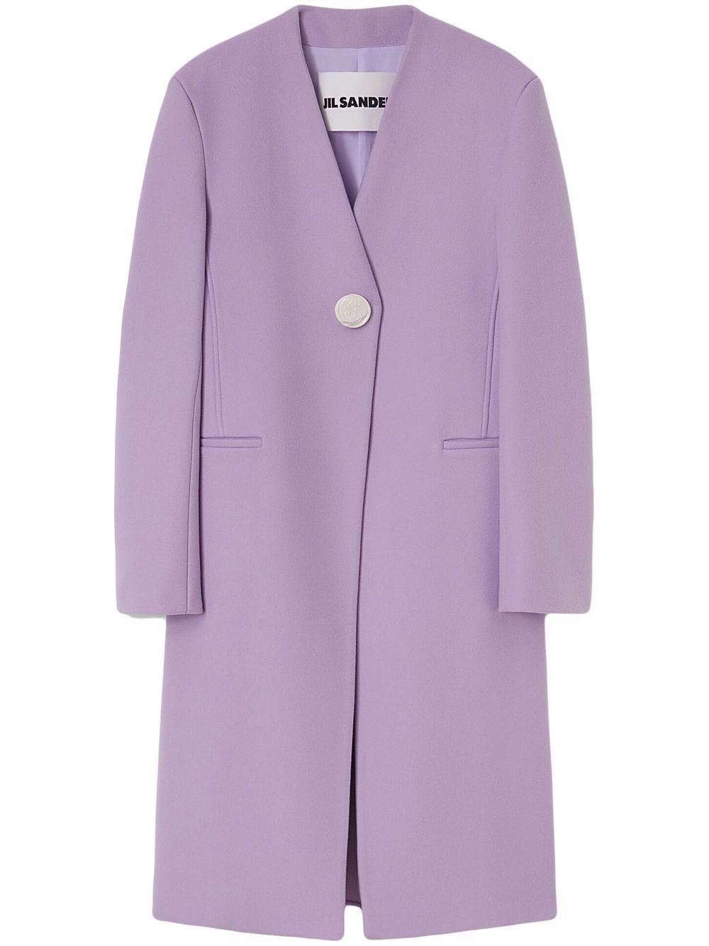 V-neck single-breasted coat - 1