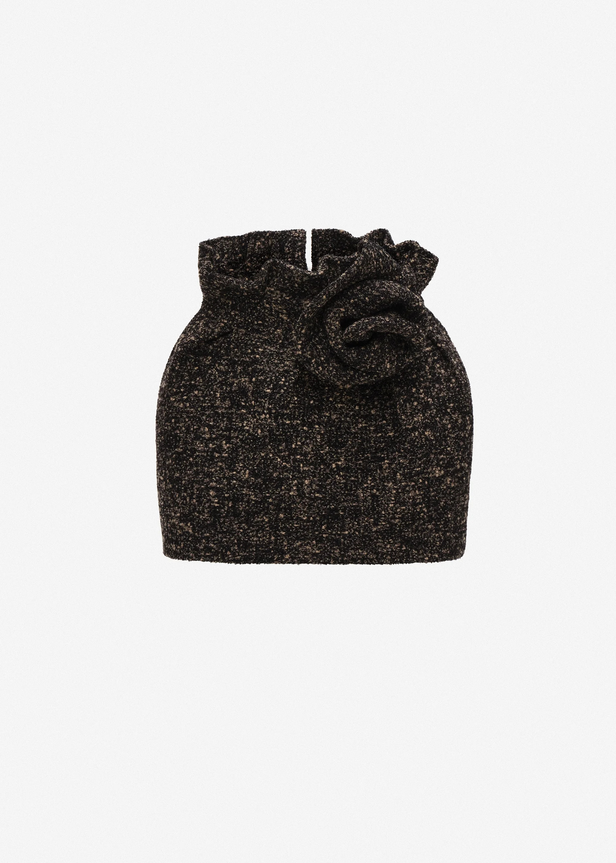 Flower-detail mini skirt in brown - 1