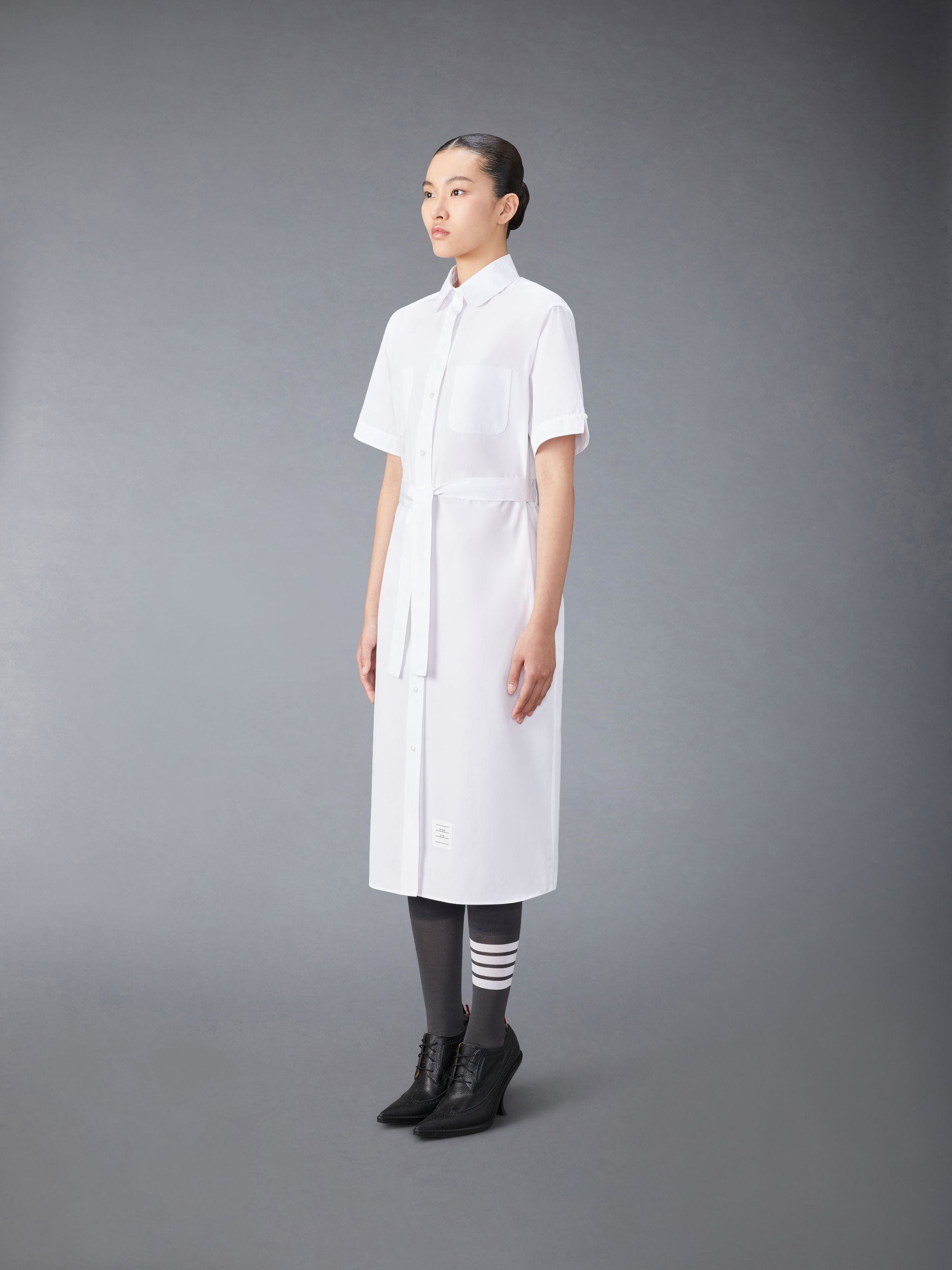 cotton midi shirt dress - 2