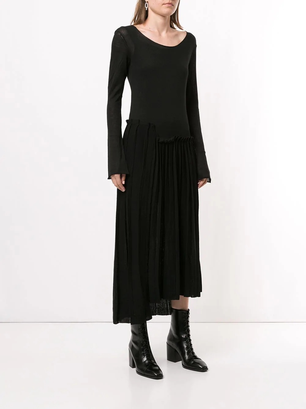 asymmetric pleated dress - 3