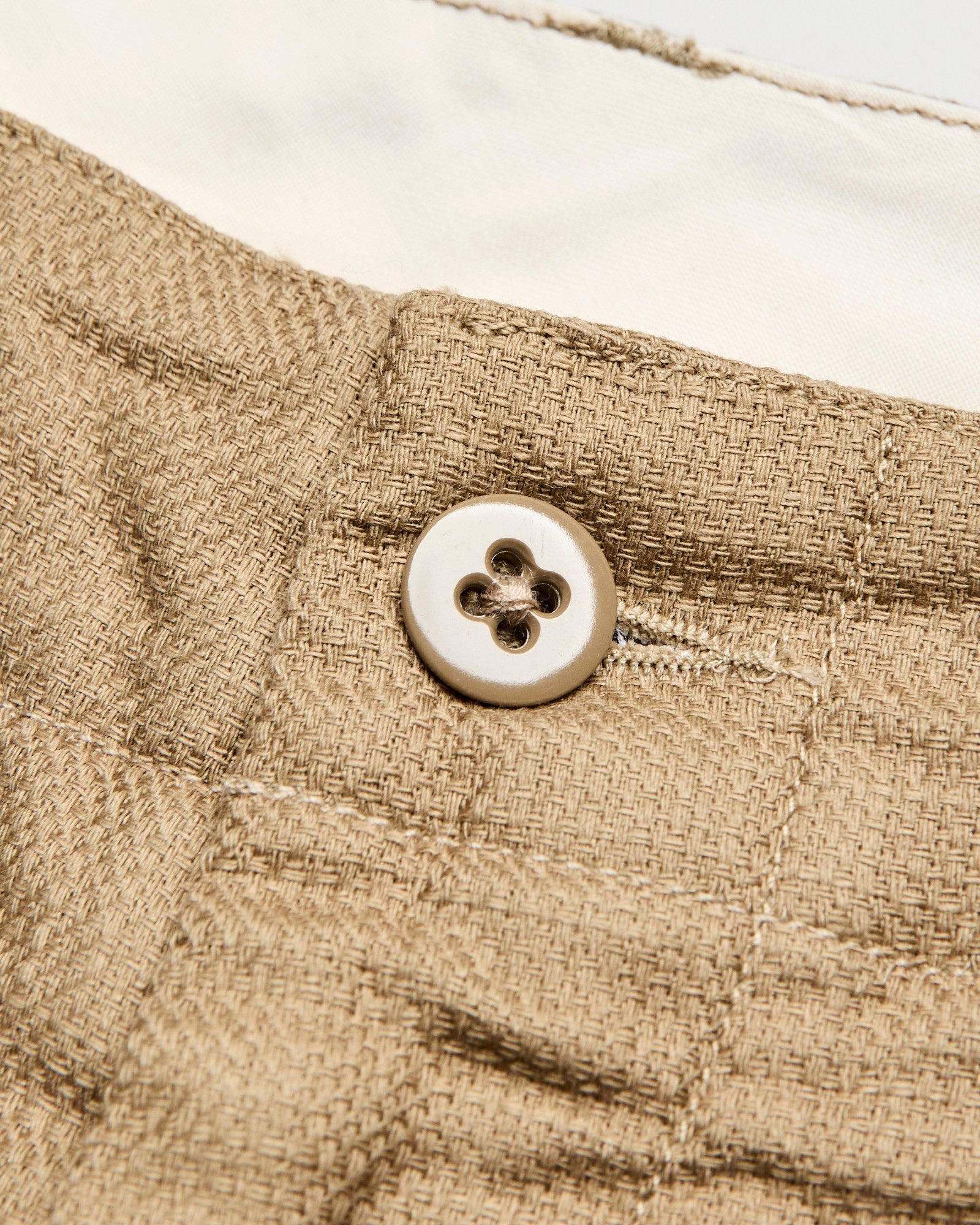 Fatigue Pants in Khaki Cotton Linen Java Cloth - 6