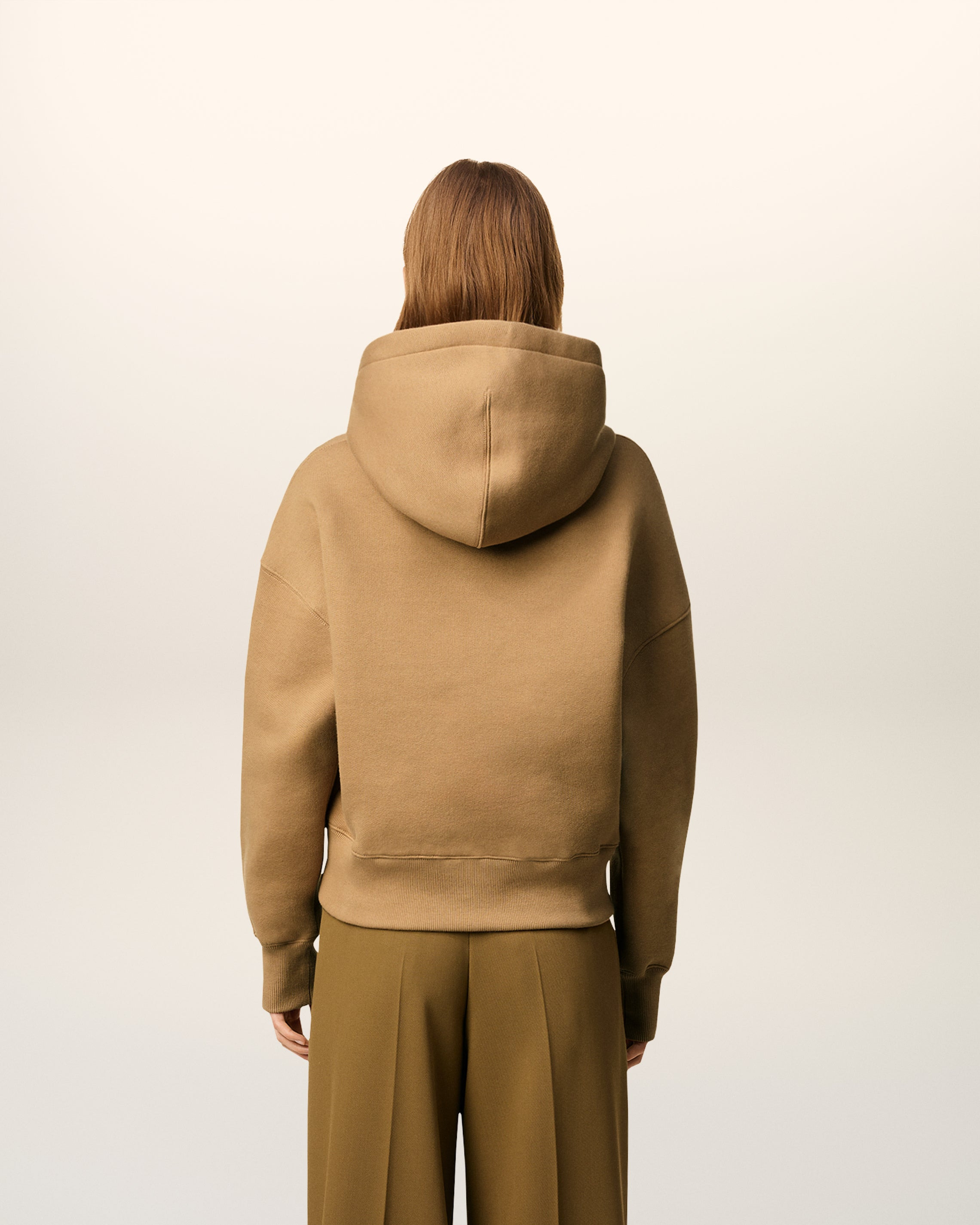 BROWN COTTON AMI DE COEUR HOODIE - 5