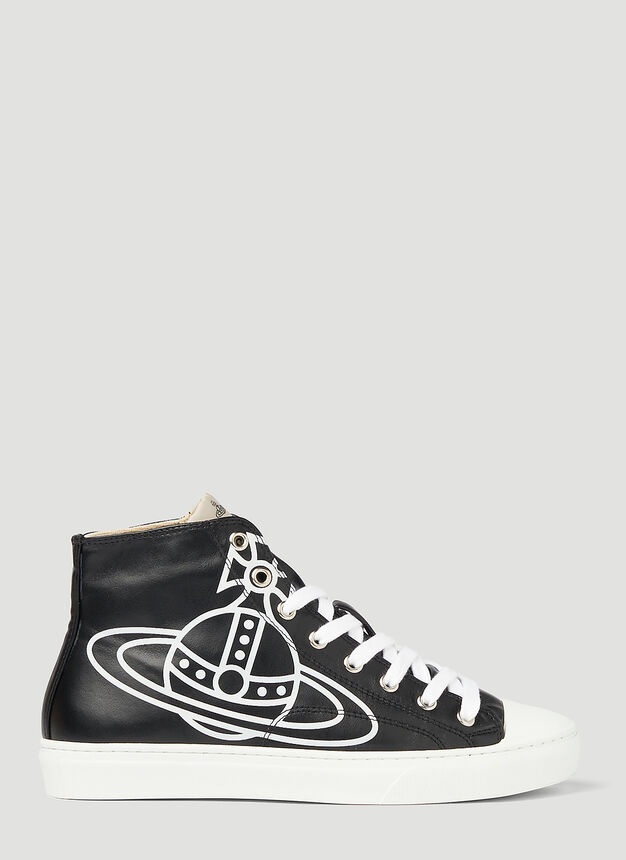 Plimsoll High-Top Sneakers in Black - 1