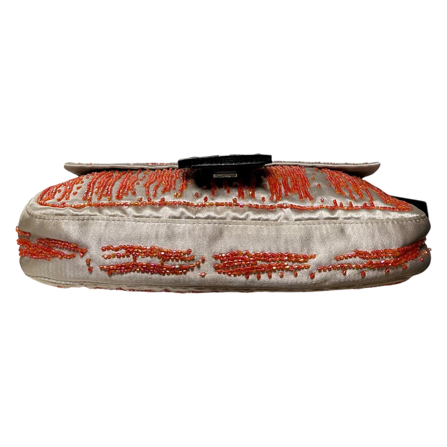 FENDI Fall Winter 1999 Silk Beaded Python Leather Baguette Bag - 4