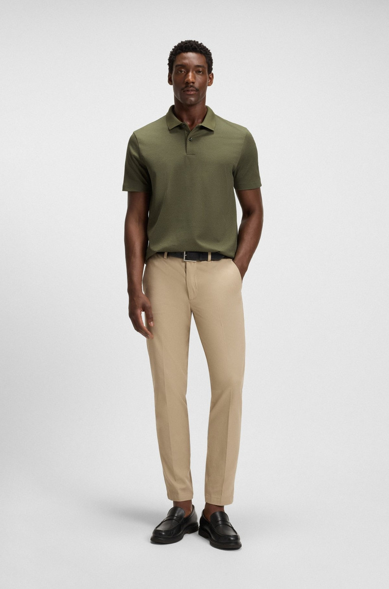 BOSS MERCERIZED-COTTON POLO SHIRT WITH GEOMETRIC JACQUARD outlook