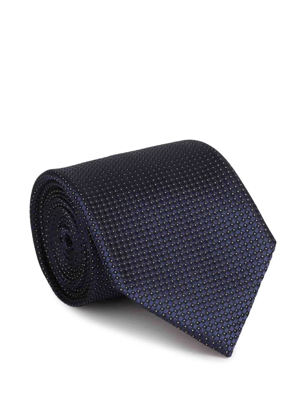 geometric-pattern silk tie - 1
