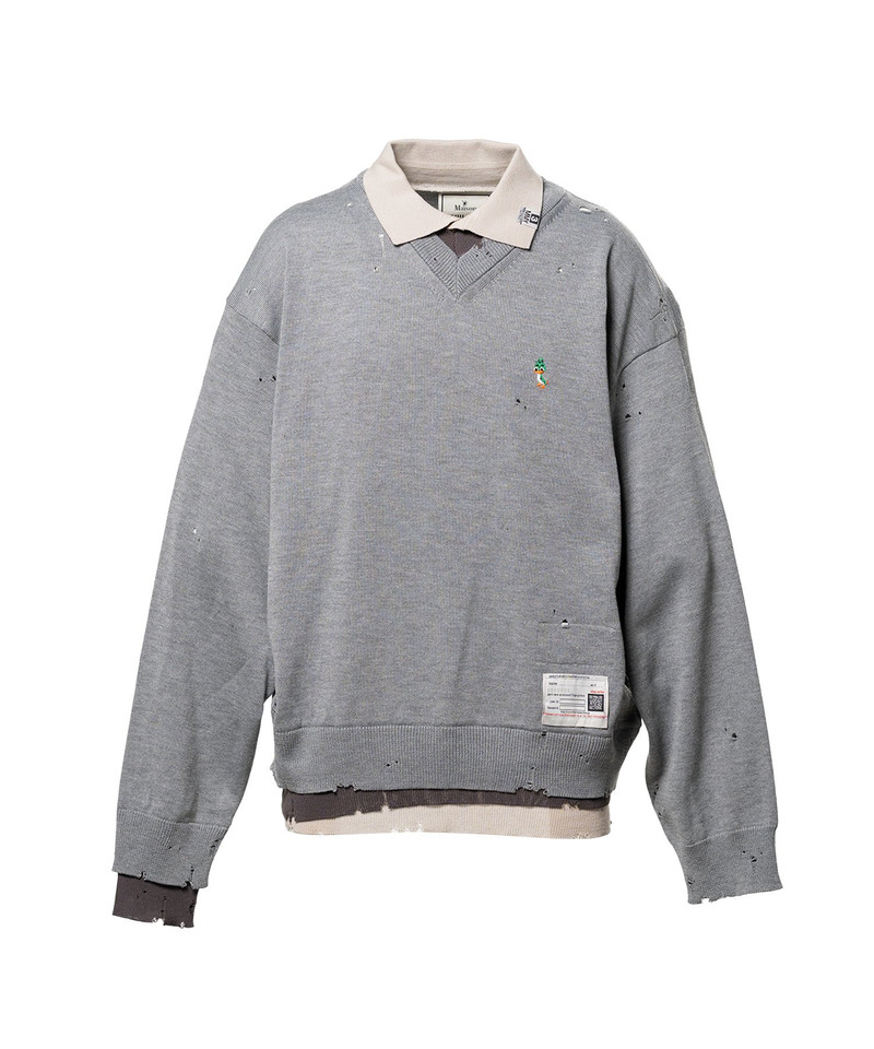 Triple Layered Knit Polo Sweater 19