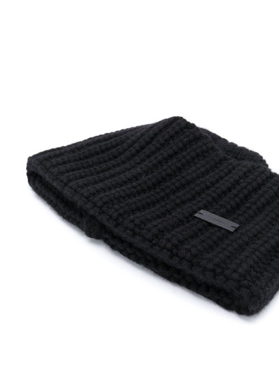 SAINT LAURENT logo plaque cashmere beanie outlook