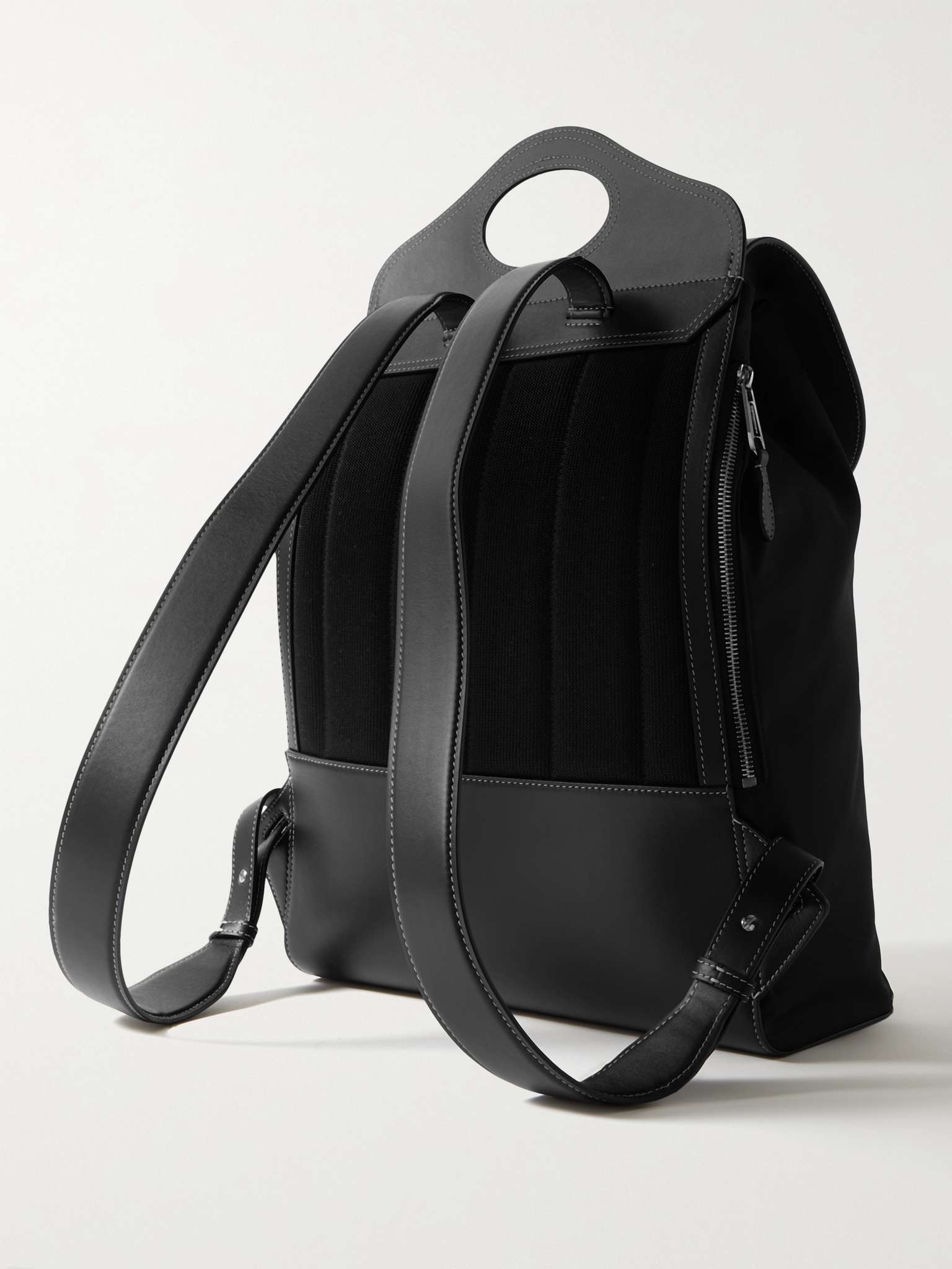 Leather and Nylon Backpack - 4