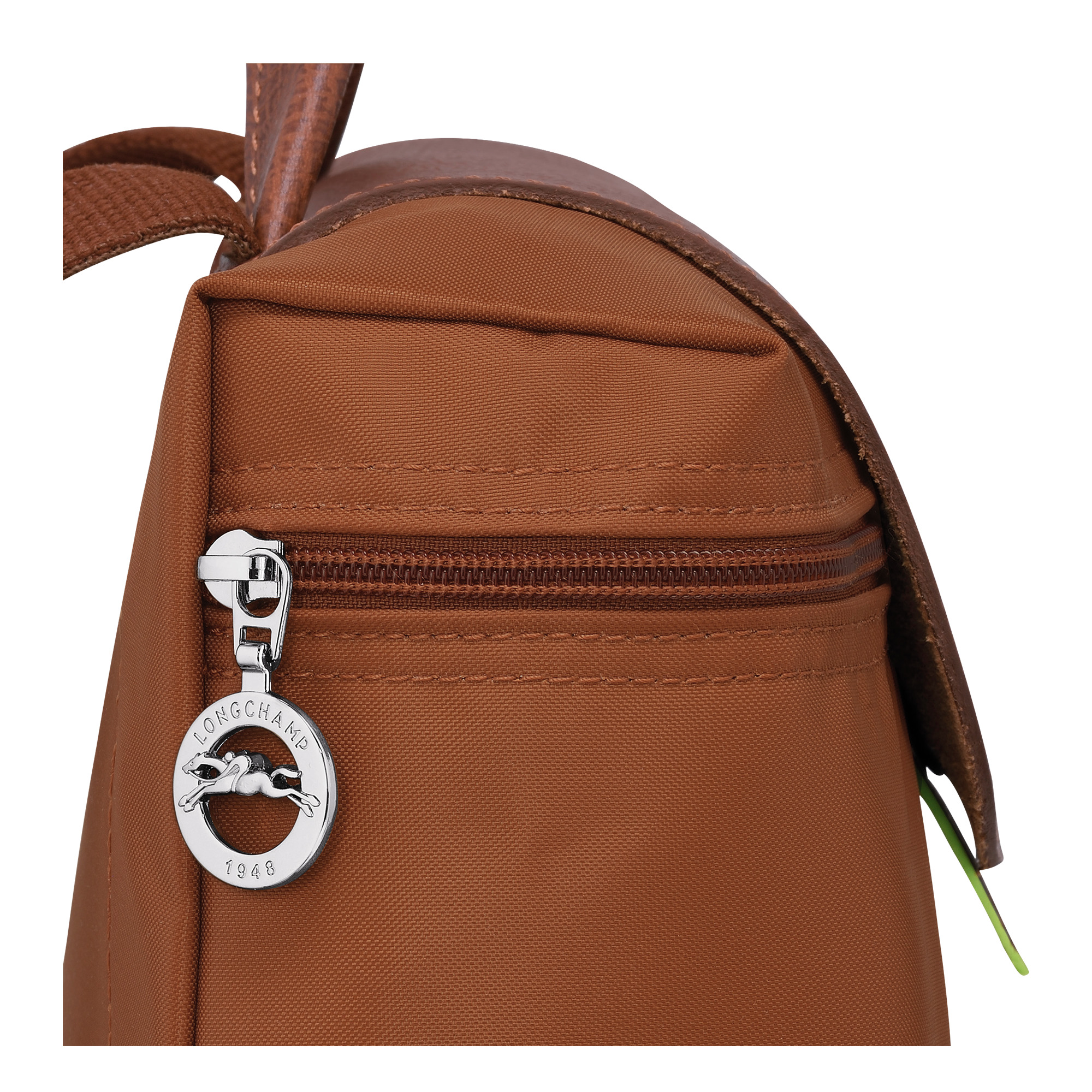 Le Pliage Green Pouch with handle Cognac - Recycled canvas