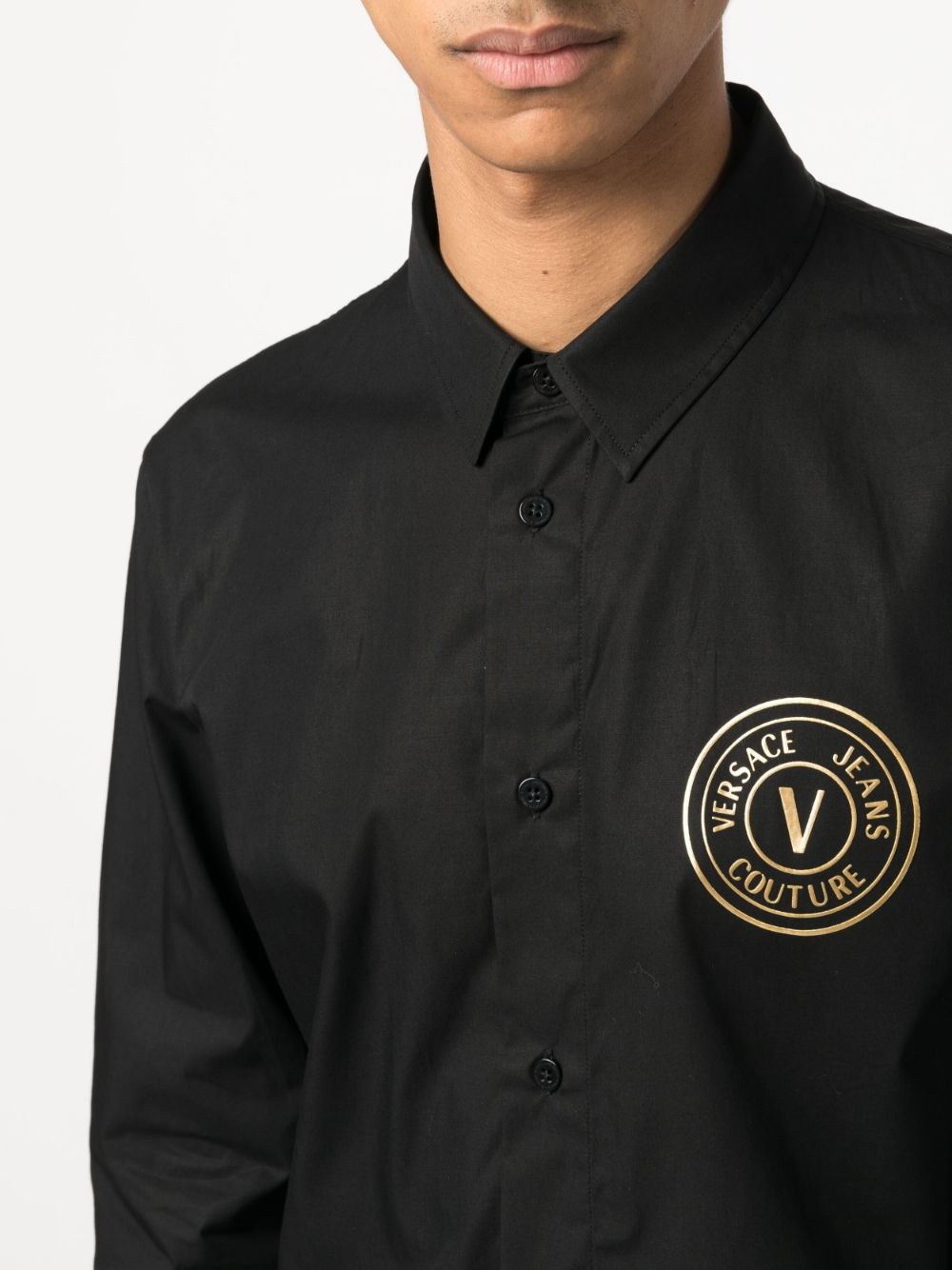 logo-print cotton shirt - 5