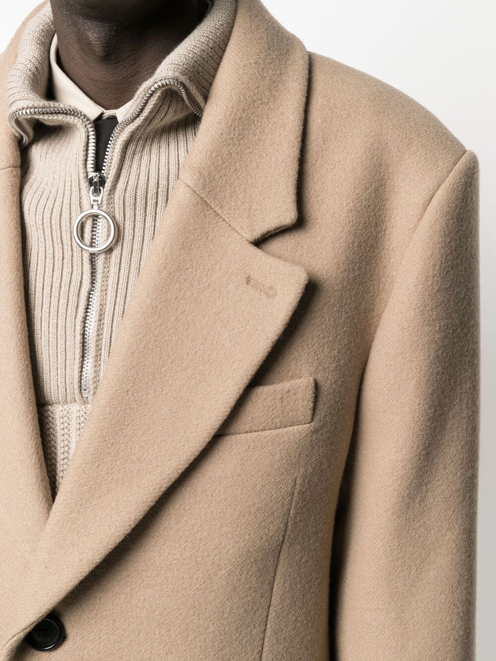 single-breasted wool coat - 5