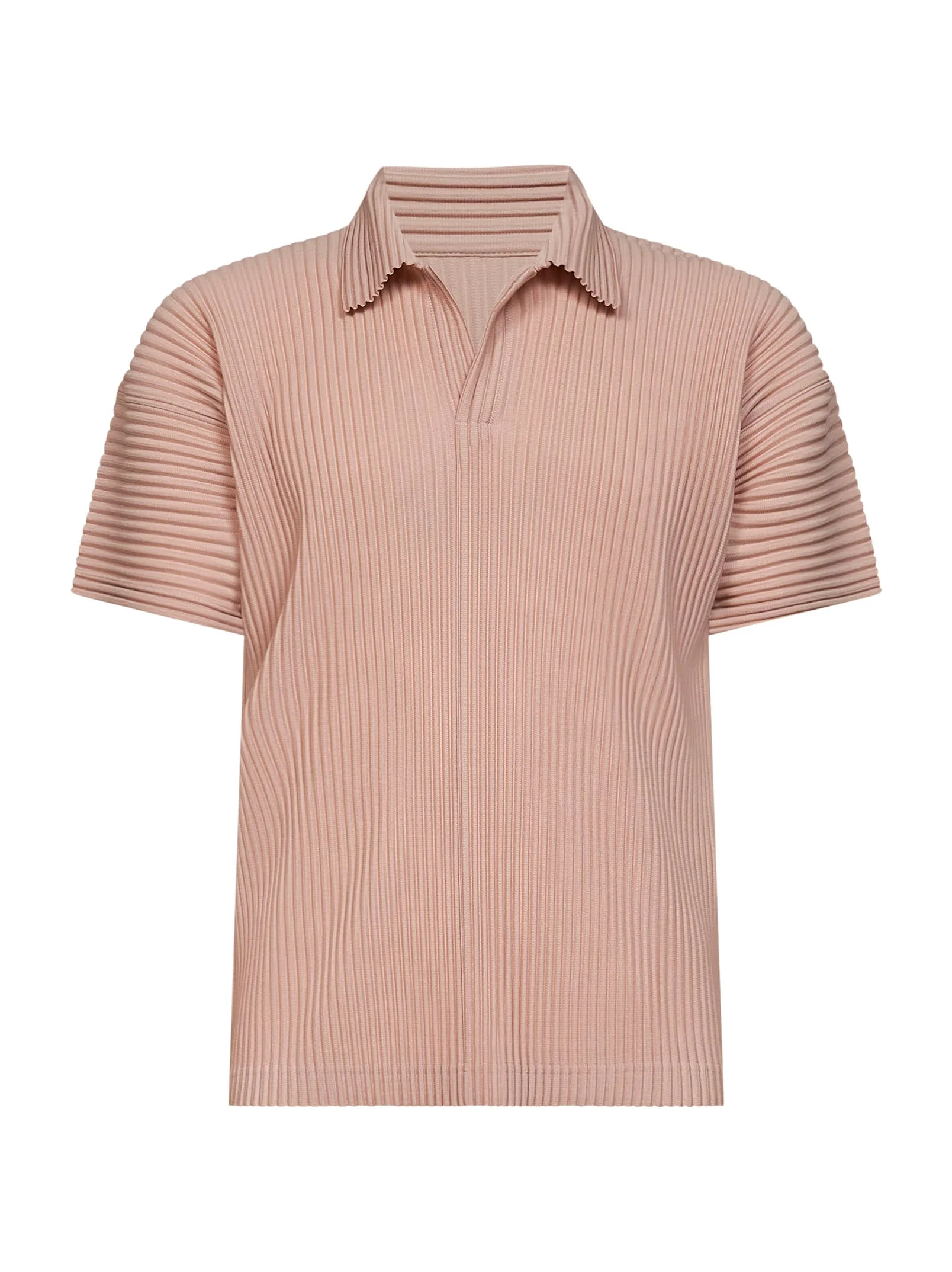 Natural wine red COLOR PLEATS 2 polo shirt - 1