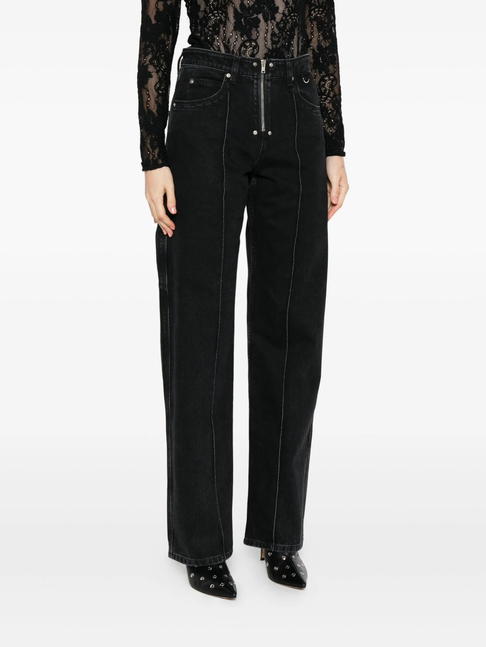 Stely zip-fly panelled jeans - 3