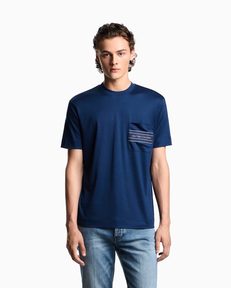 EMPORIO ARMANI LYOCELL BLEND JERSEY T-SHIRT WITH POCKET AND 3D-EFFECT LOGO outlook