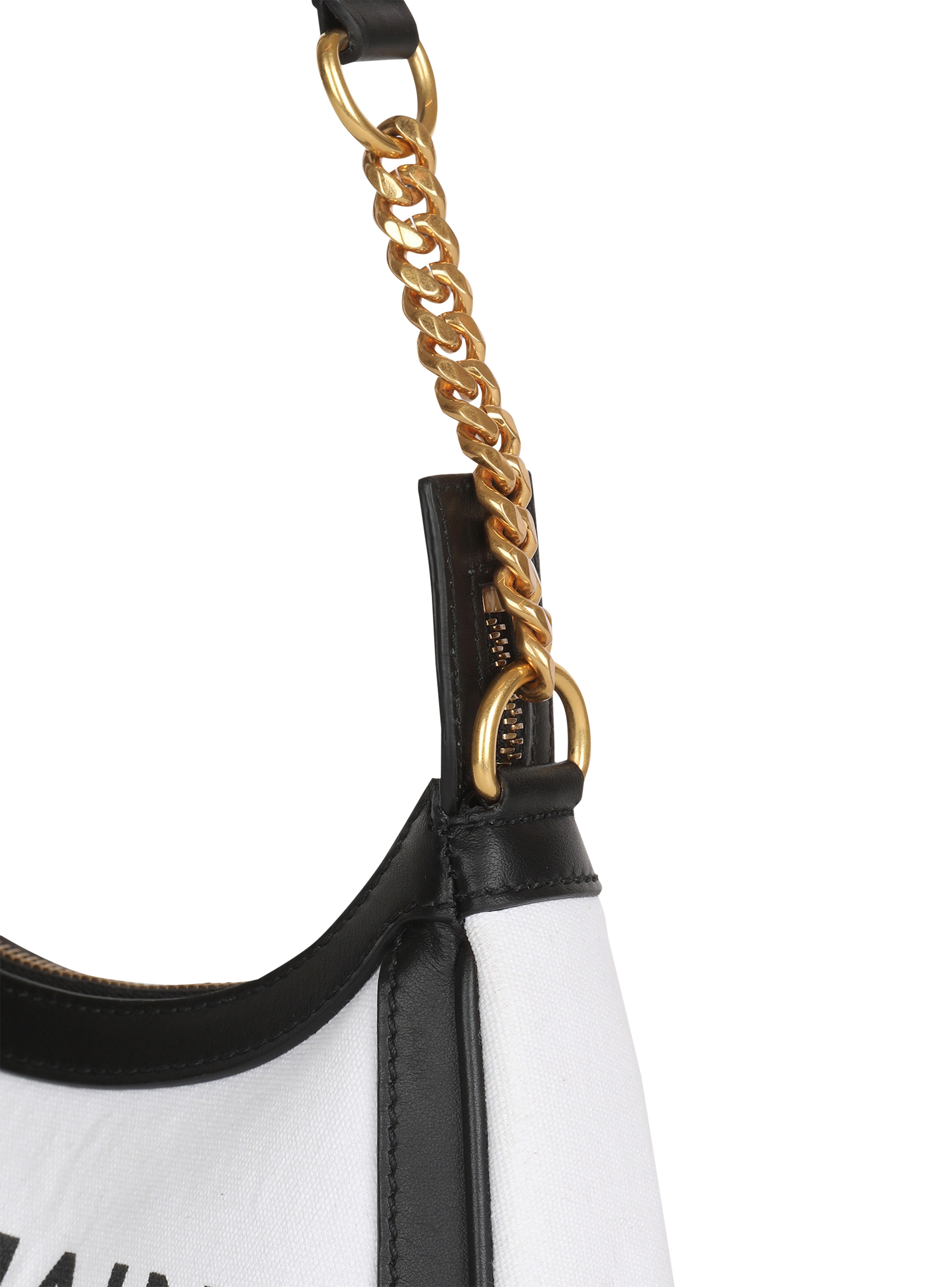 Canvas B-Army bag with leather panels - 7