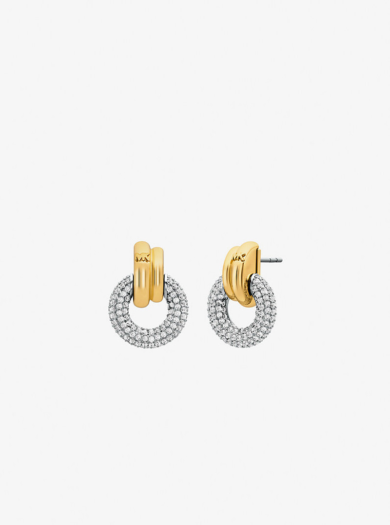 Pavé Interlocking Hoop Earrings 1