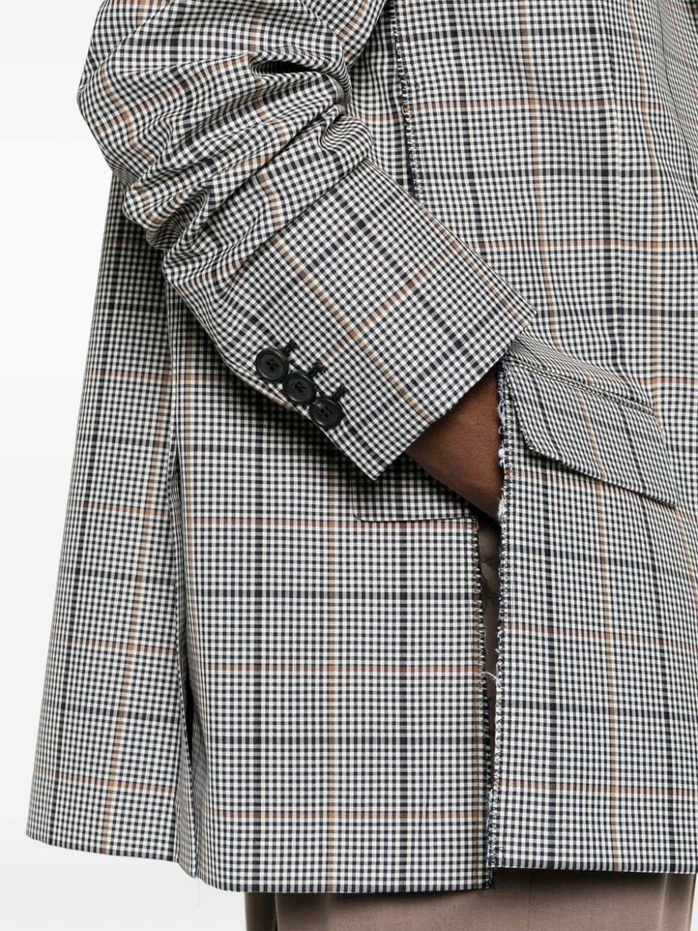 plaid-check single-breasted blazer - 5