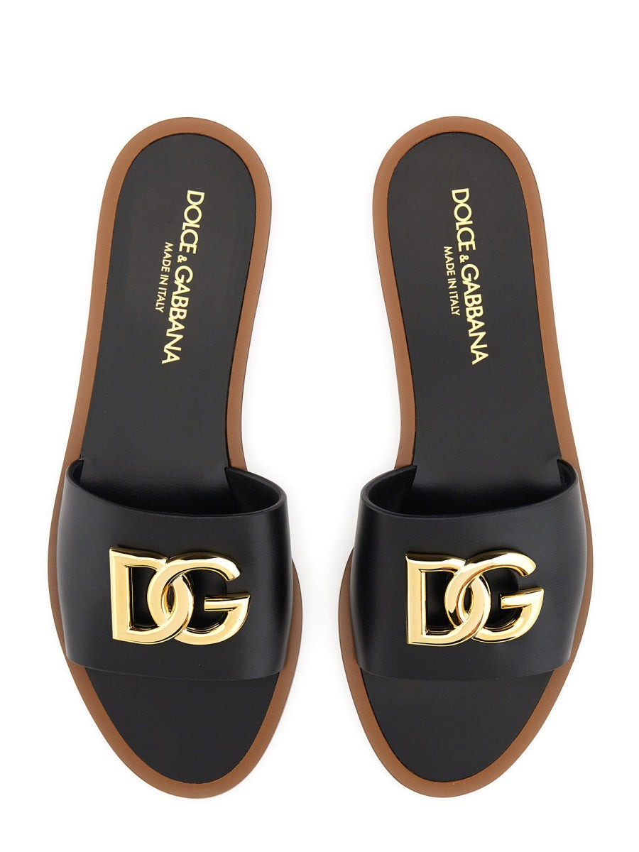 Dolce & Gabbana Women Leather Slide Sandal - 6