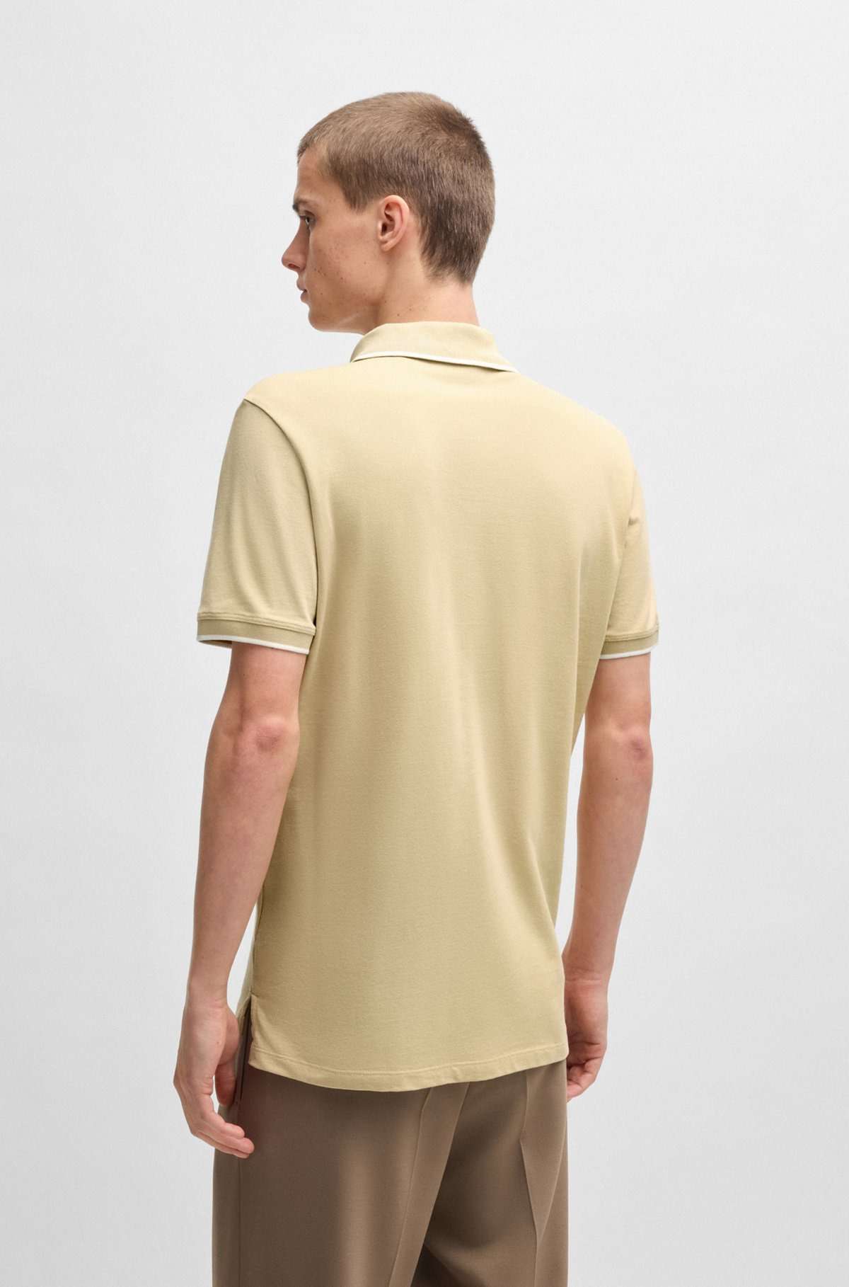 STRETCH-COTTON SLIM-FIT POLO SHIRT WITH PRINTED LOGO - 5