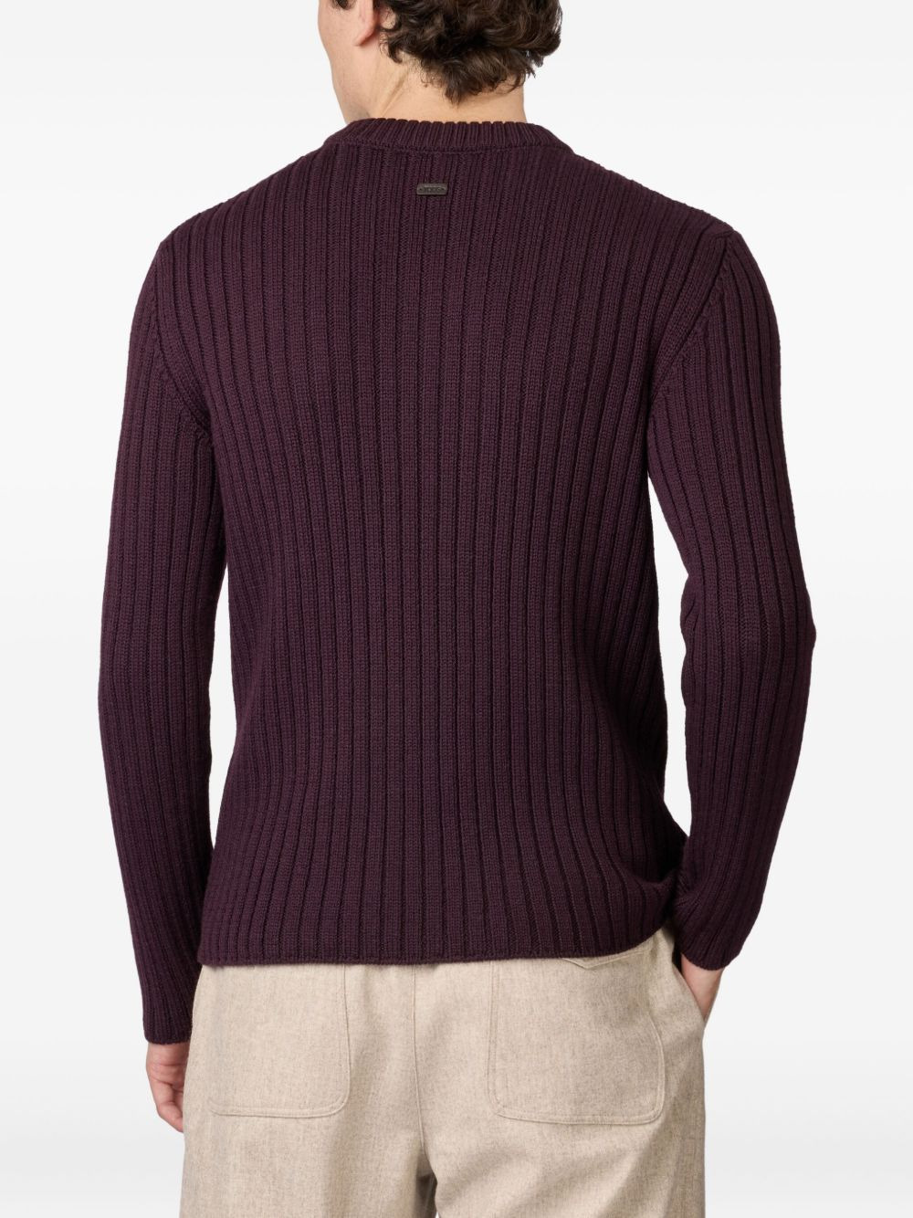 ribbed crew-neck sweater - 4