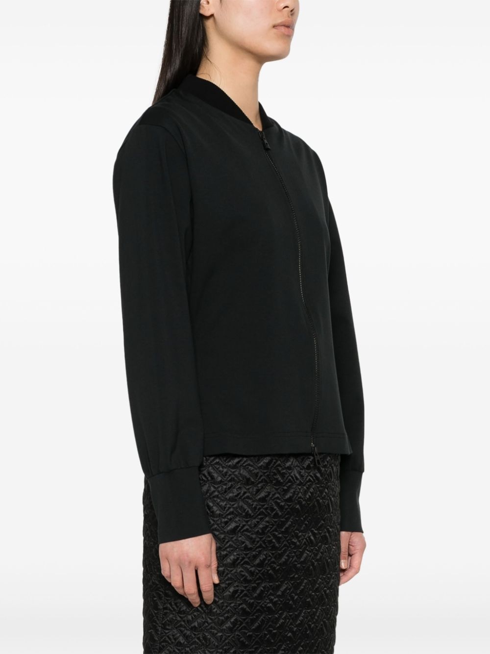 logo-appliquÃ© zipped cardigan - 3