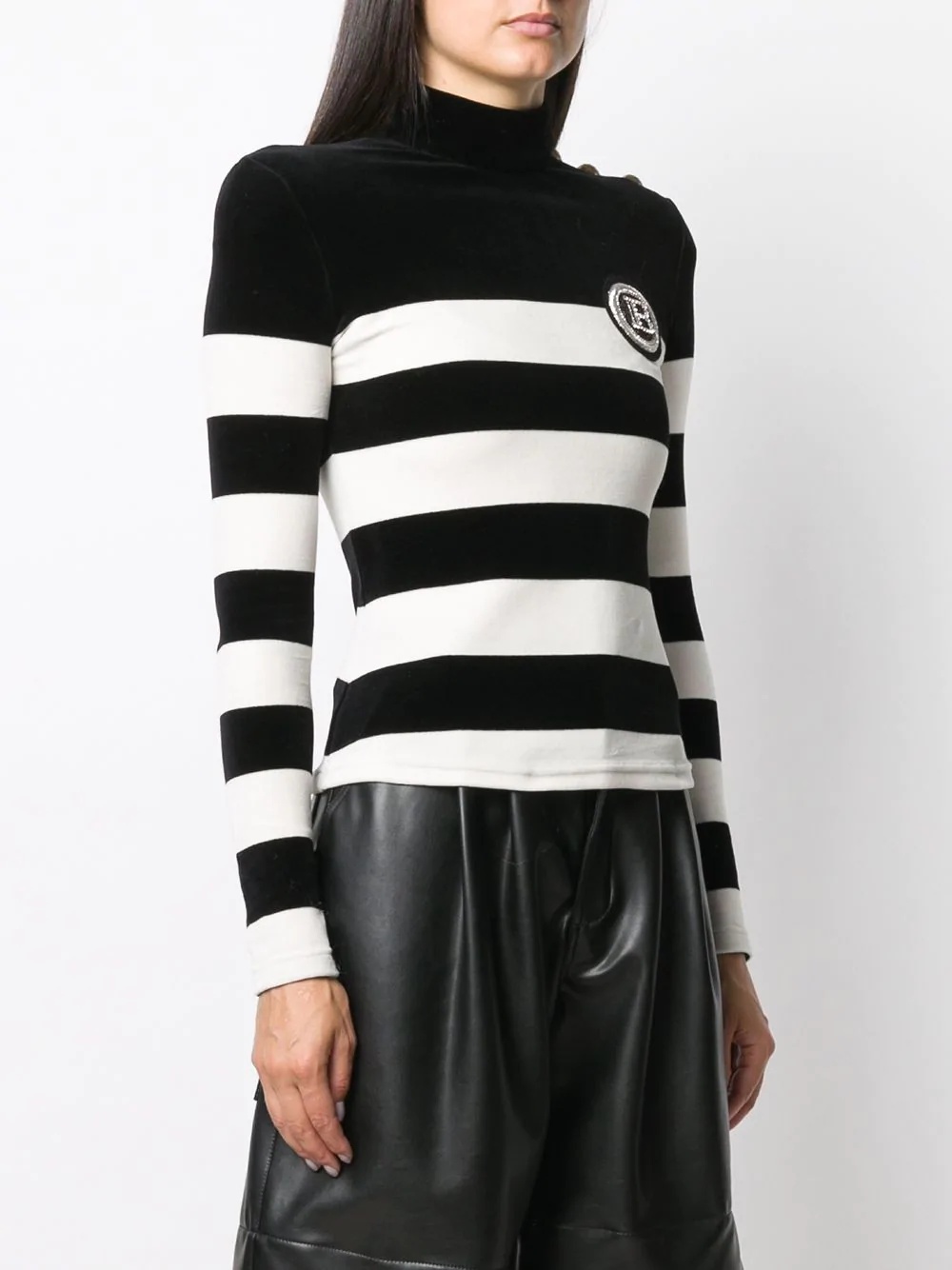 high-neck stripe jumper - 3