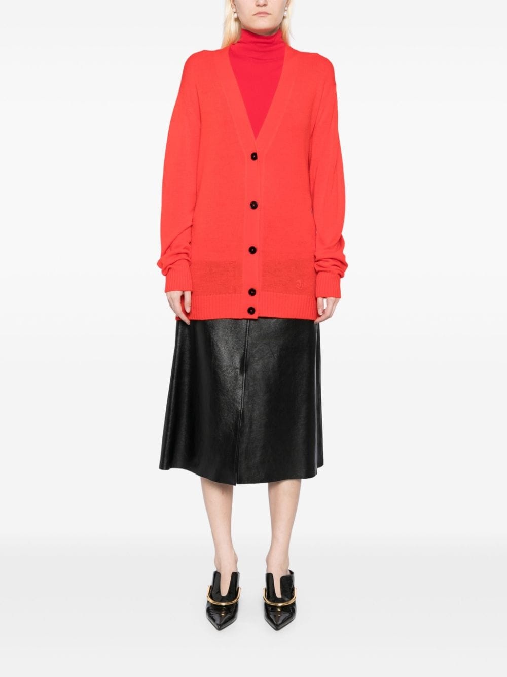 Jil Sanda+ logo embroidery cardi-coat - 2
