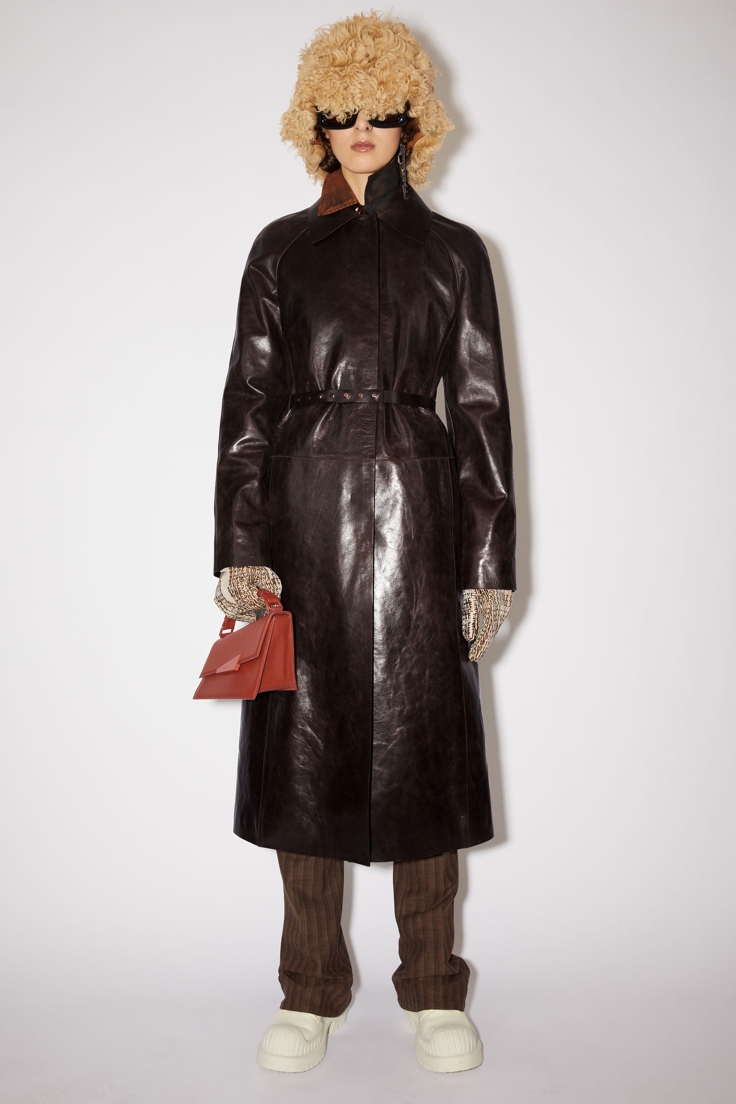 Calf leather coat - Chocolate brown - 2