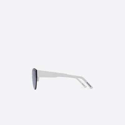 BALENCIAGA Women's Ski Cat Sunglasses in White Black outlook