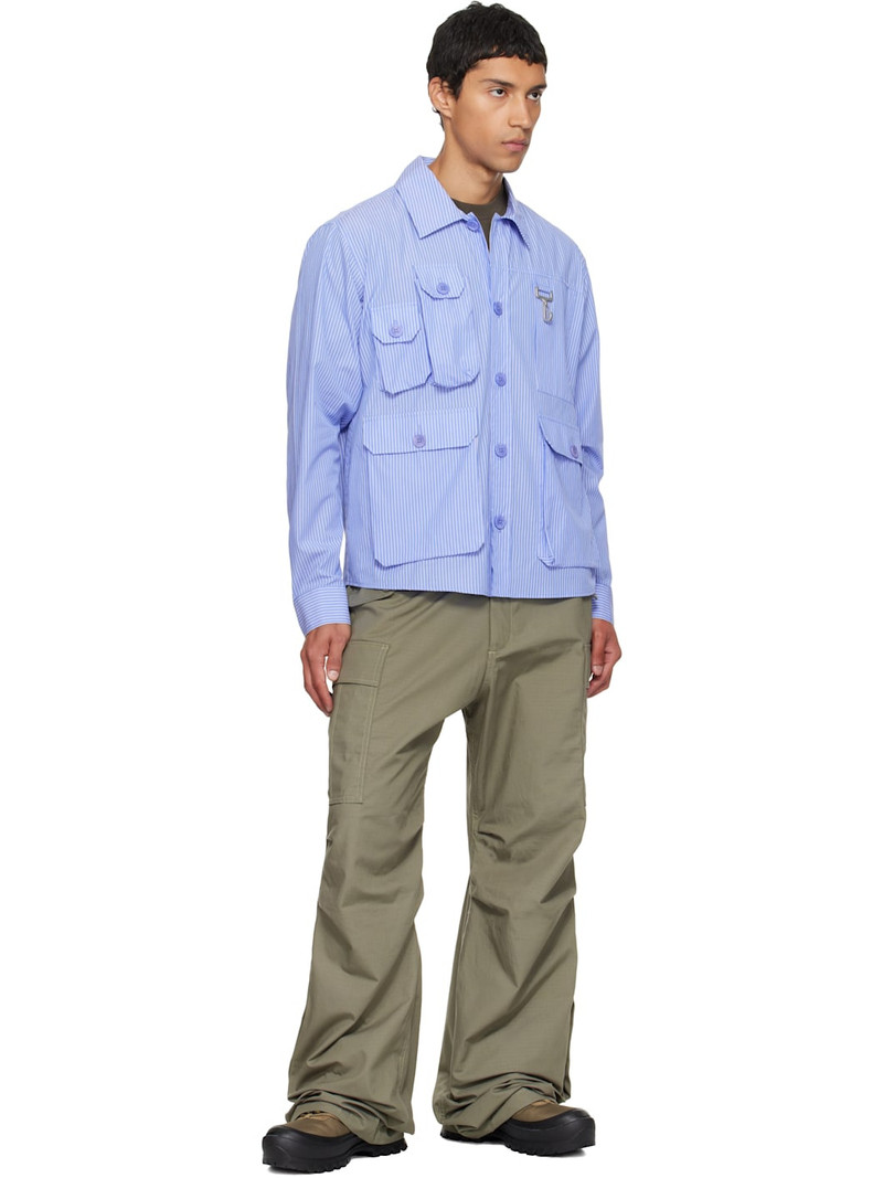 REESE COOPER® Khaki Cotton Ripstop Wide Leg Cargo Pants outlook
